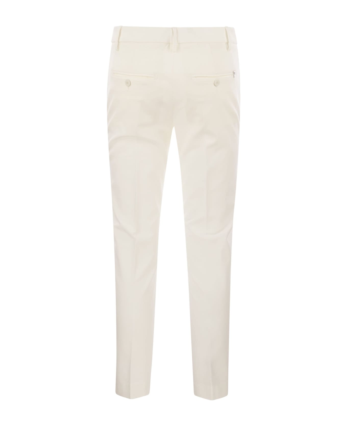 Dondup Perfect - Slim Fit Stretch Trousers - White