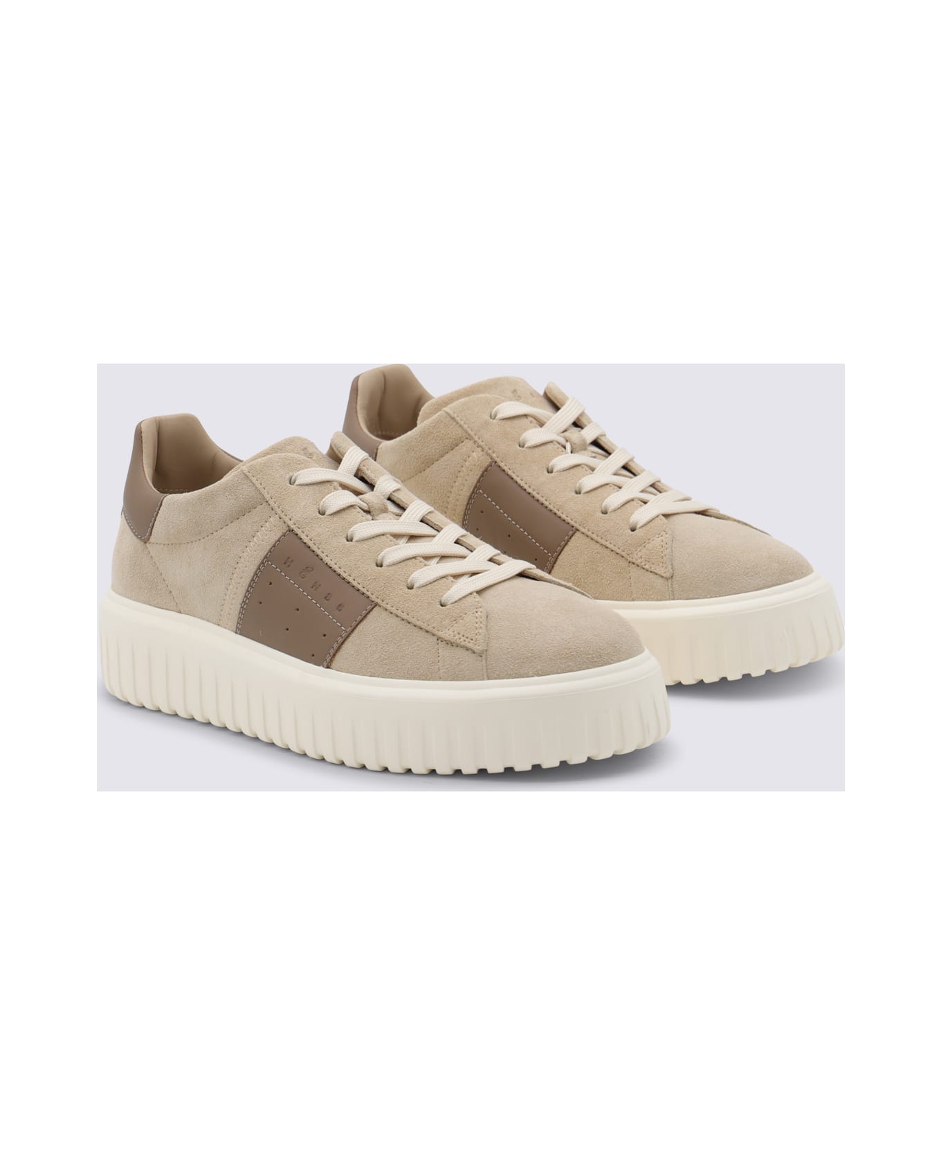 Hogan Beige Leather Sneakers - Beige