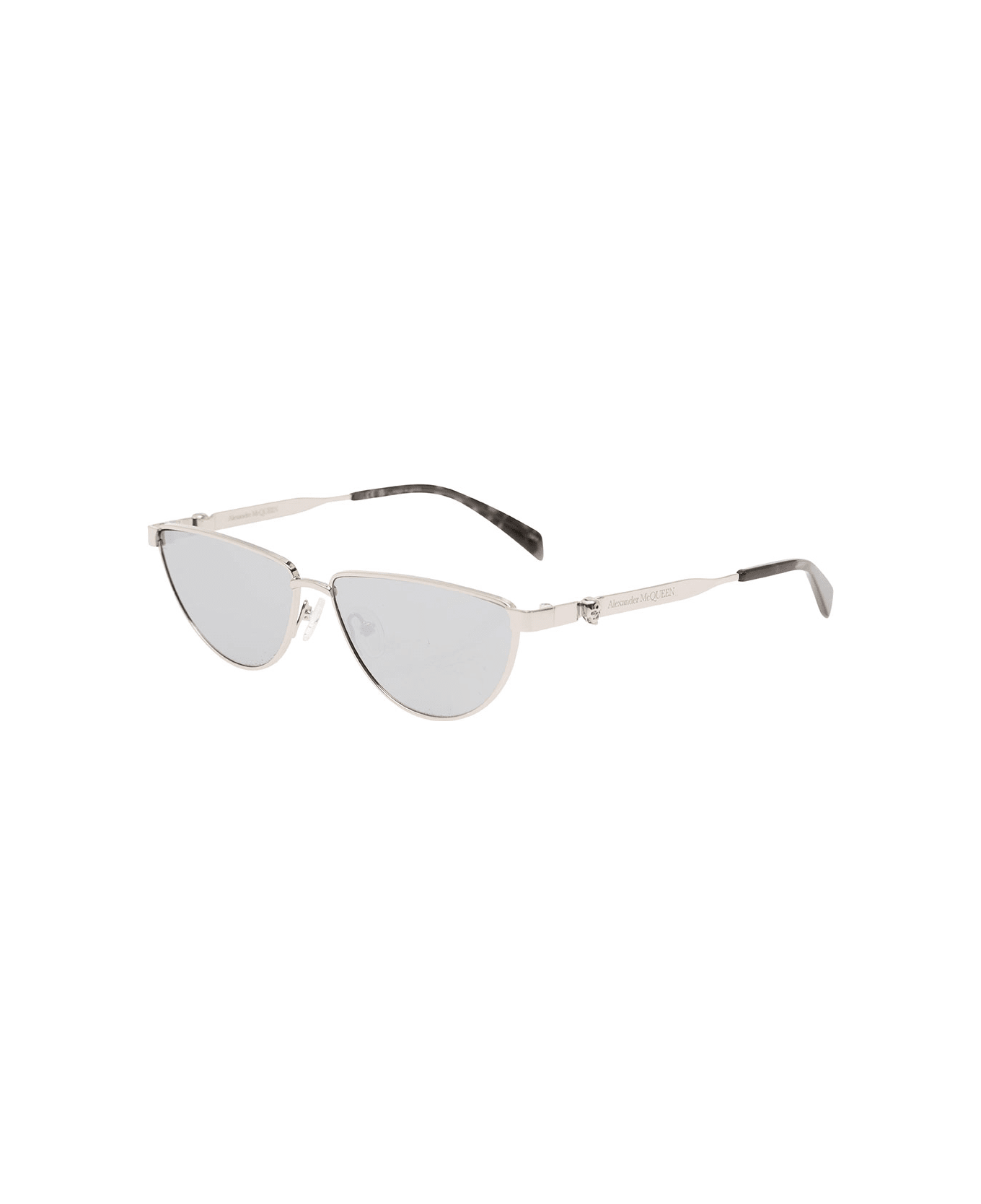 Alexander McQueen Silver-tone Sunglasses With Metal Frame Woman - Metallic