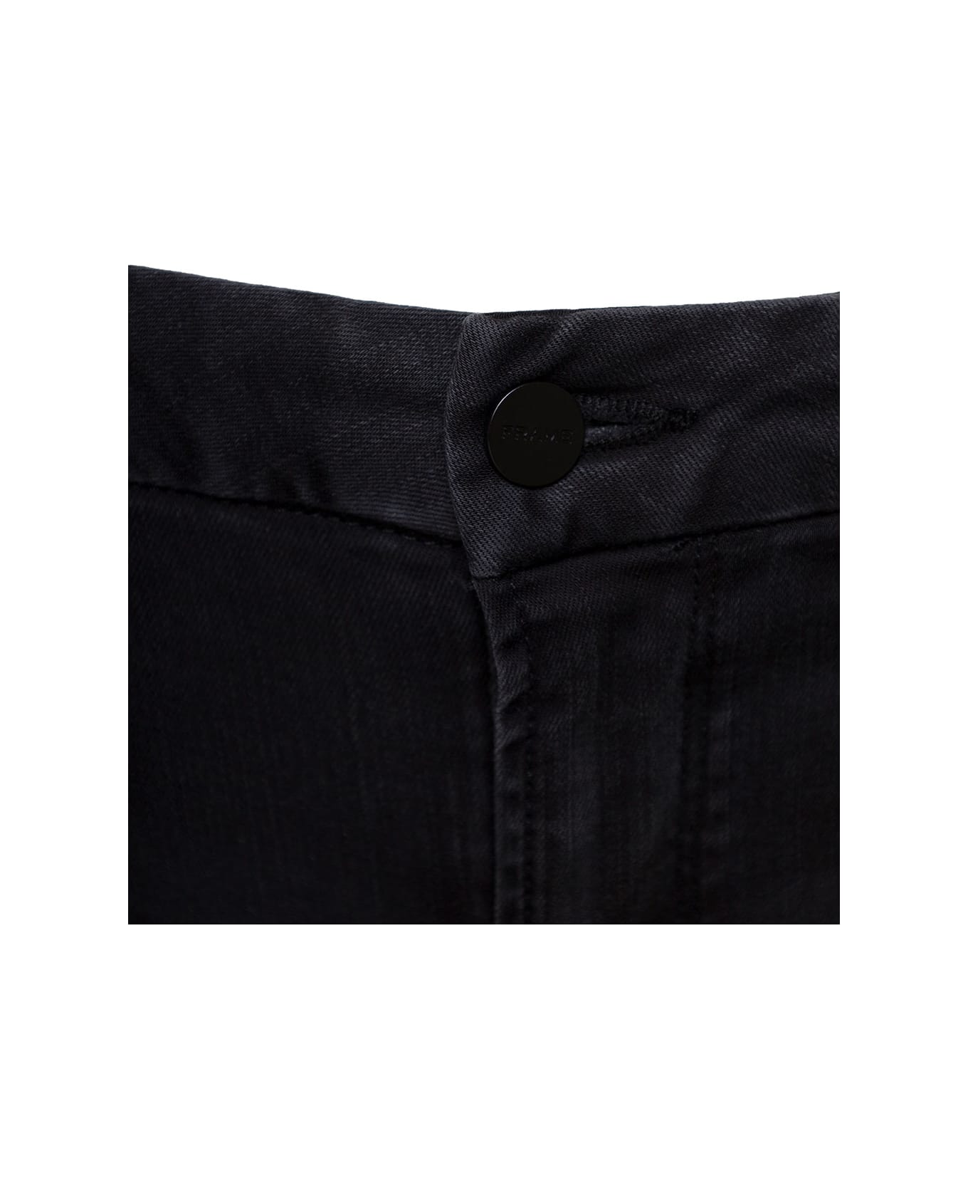 Frame 'le Crop Mini Boot' Black Five-pocket Jeans In Stretch Cotton Denim Woman - Black