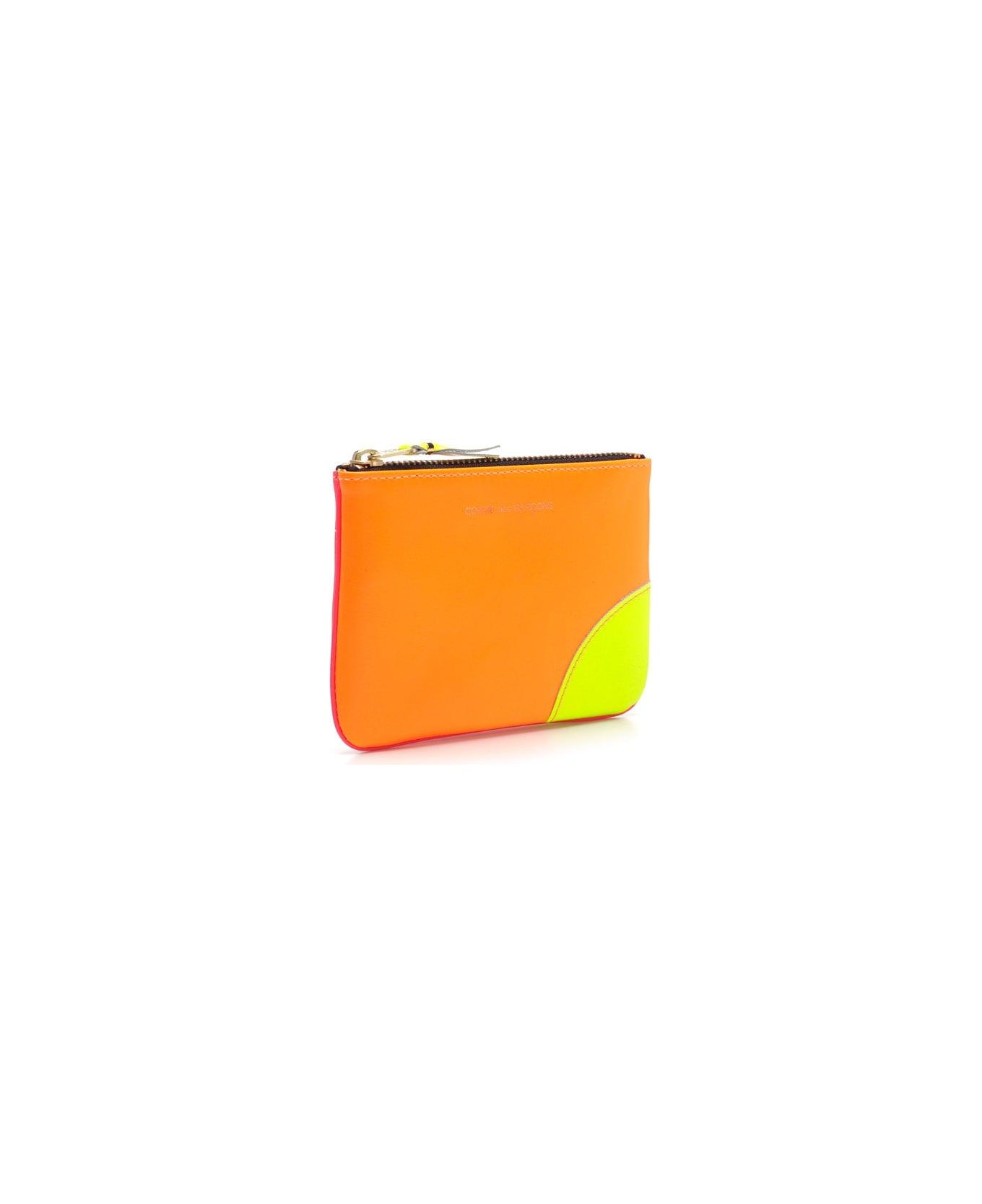 Comme des Garçons Wallet Super Fluo Coin Purse - Lo/p Light Orange Pink