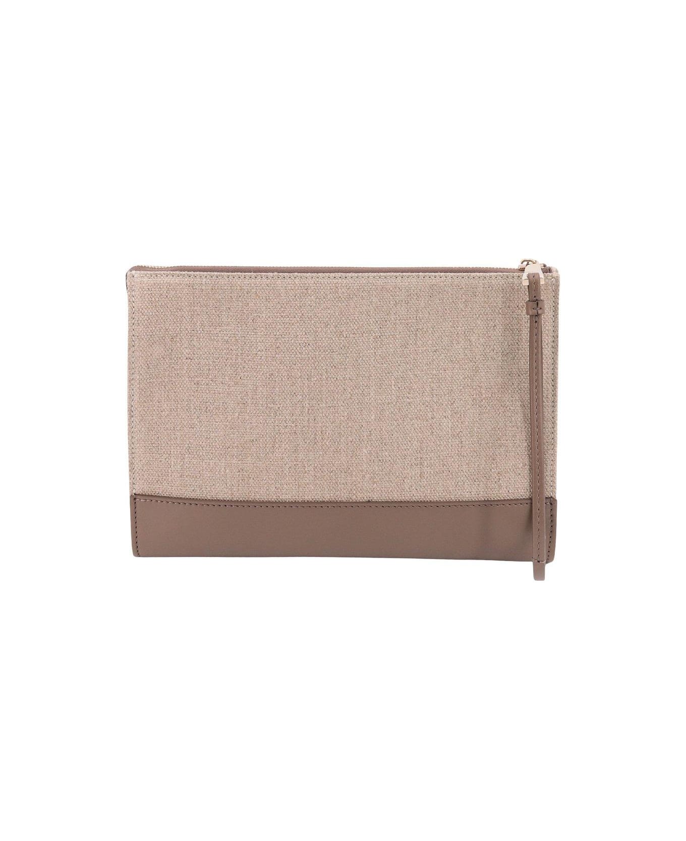 Chloé Two-tone Zipped Clutch Bag - Grigio