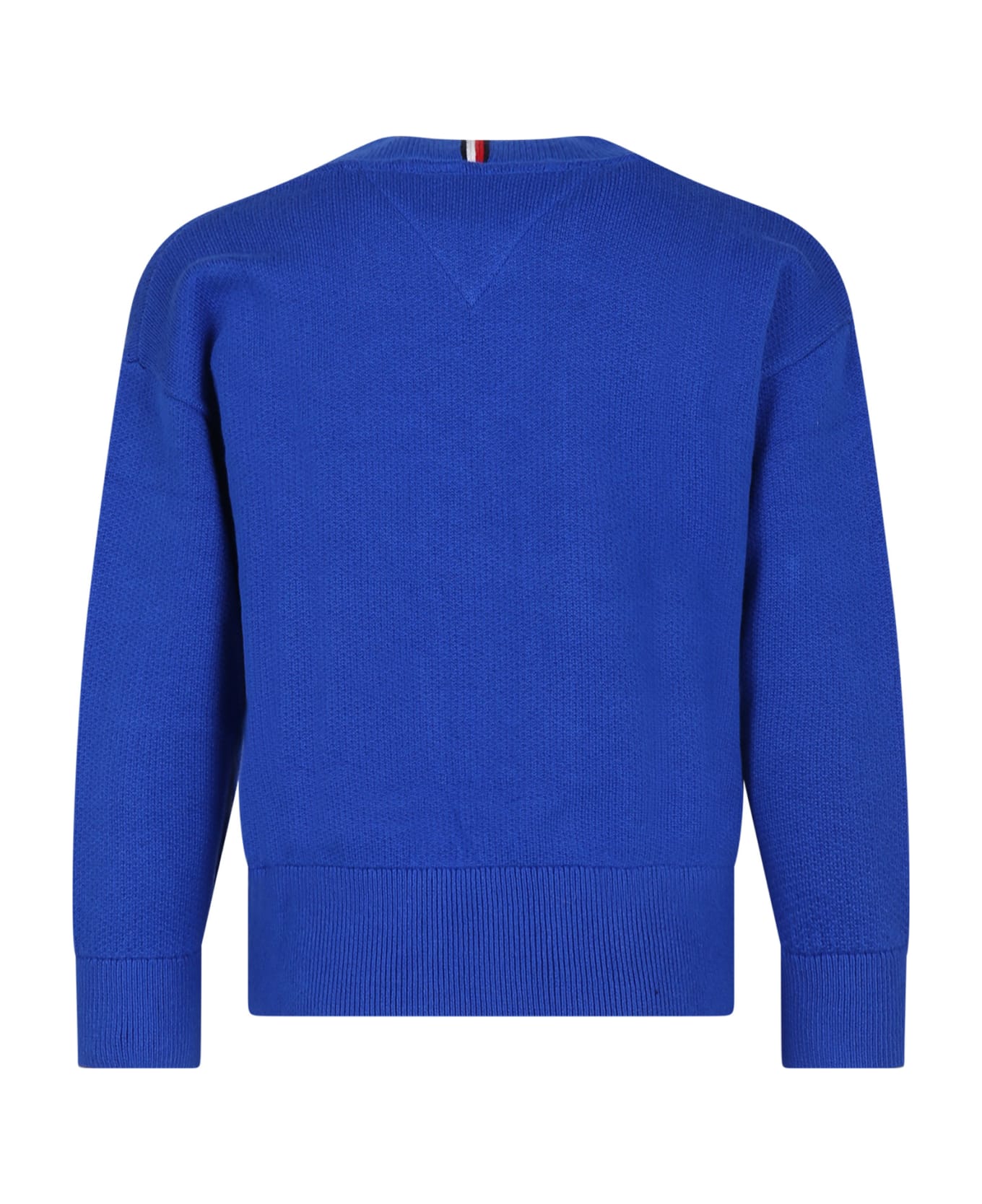 Tommy Hilfiger Blue Sweater For Boy With Logo - Light Blue ニットウェア＆スウェットシャツ