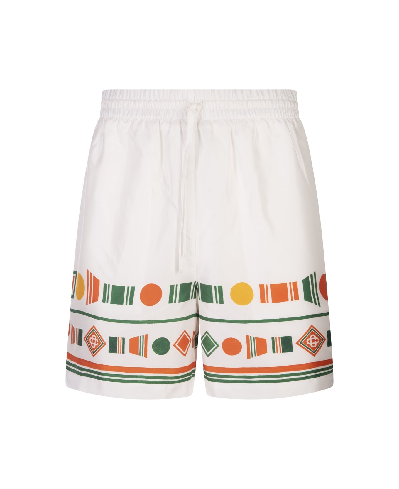 Casablanca Playful Eagle Silk Shorts - White ショートパンツ
