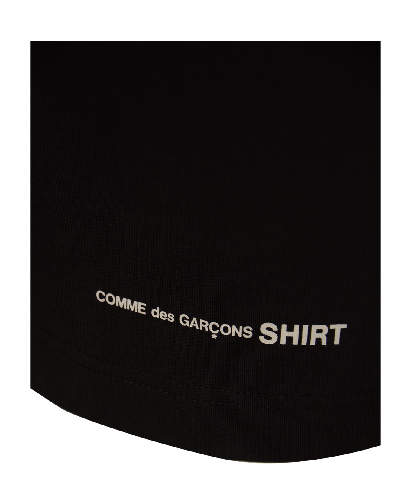 Comme des Garçons Regular Plain Logo T-shirt - Black