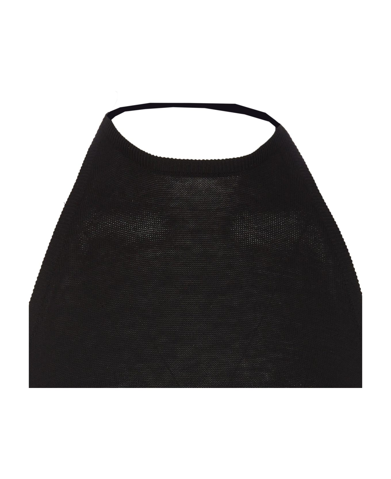 Lemaire Open-back Ribbed Halterneck Top - Black