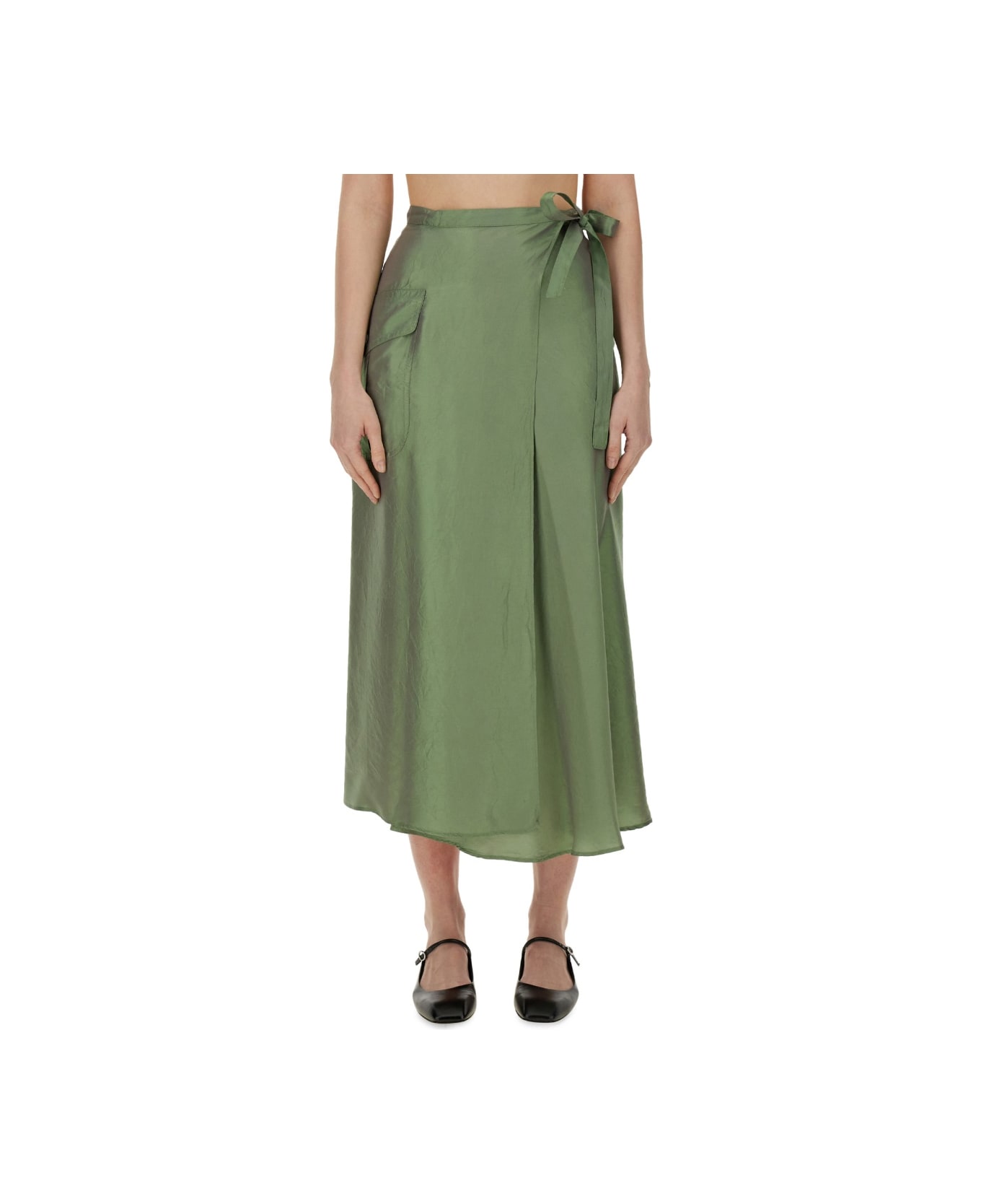 Aspesi Skirt With Bow - GREEN スカート