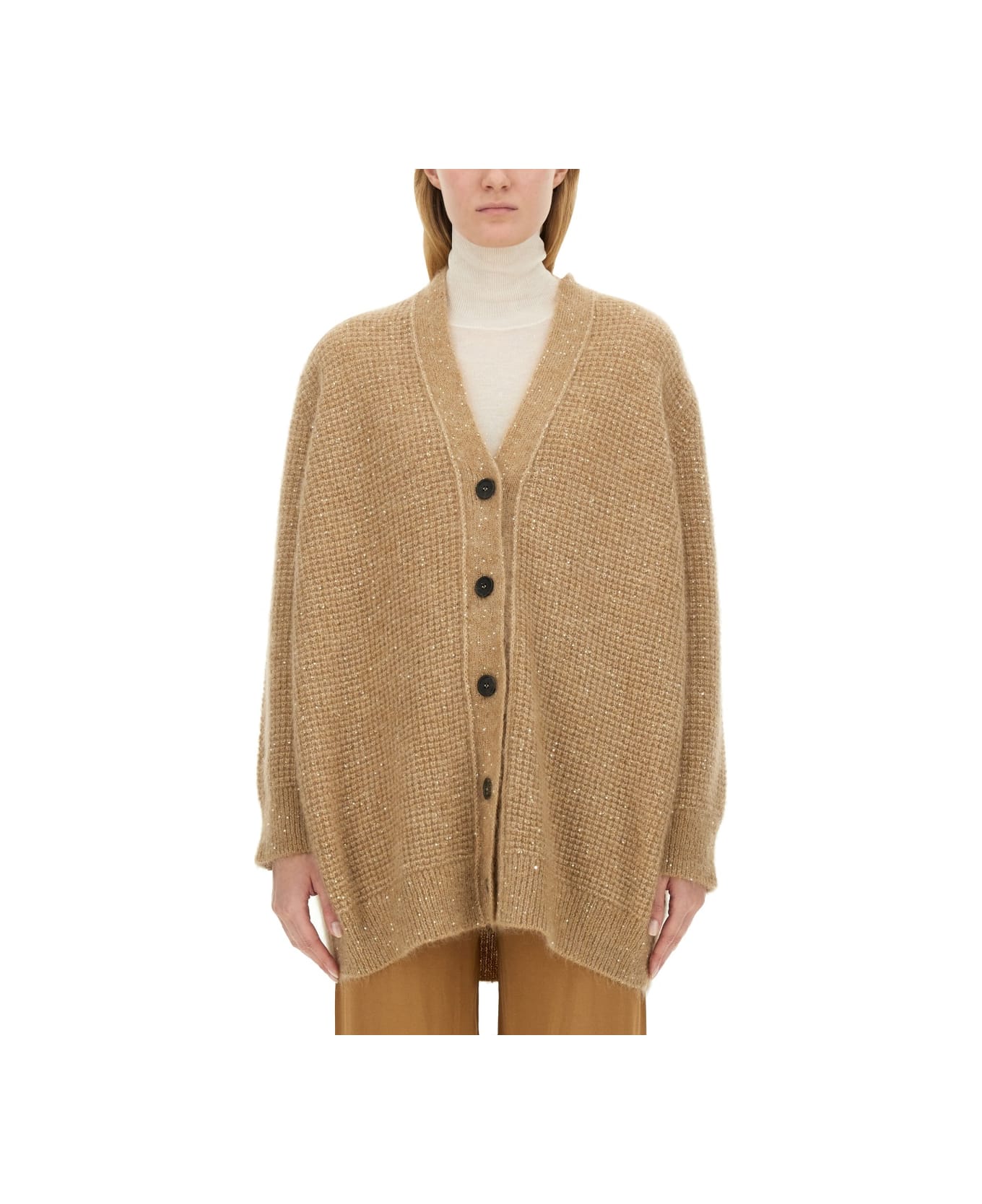 Fabiana Filippi Wool Cardigan - BEIGE