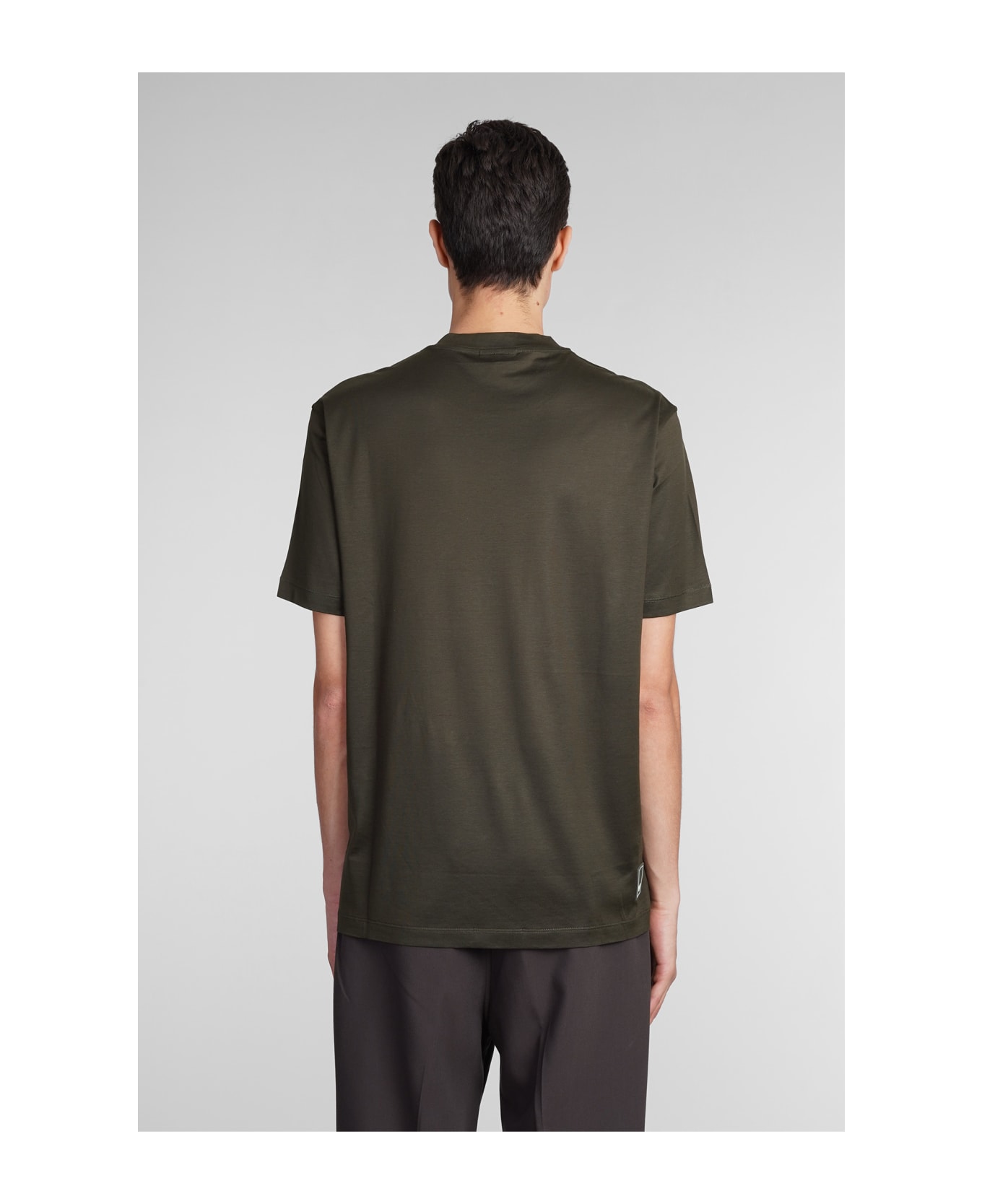 Emporio Armani T-shirt In Green Wool And Polyester - green