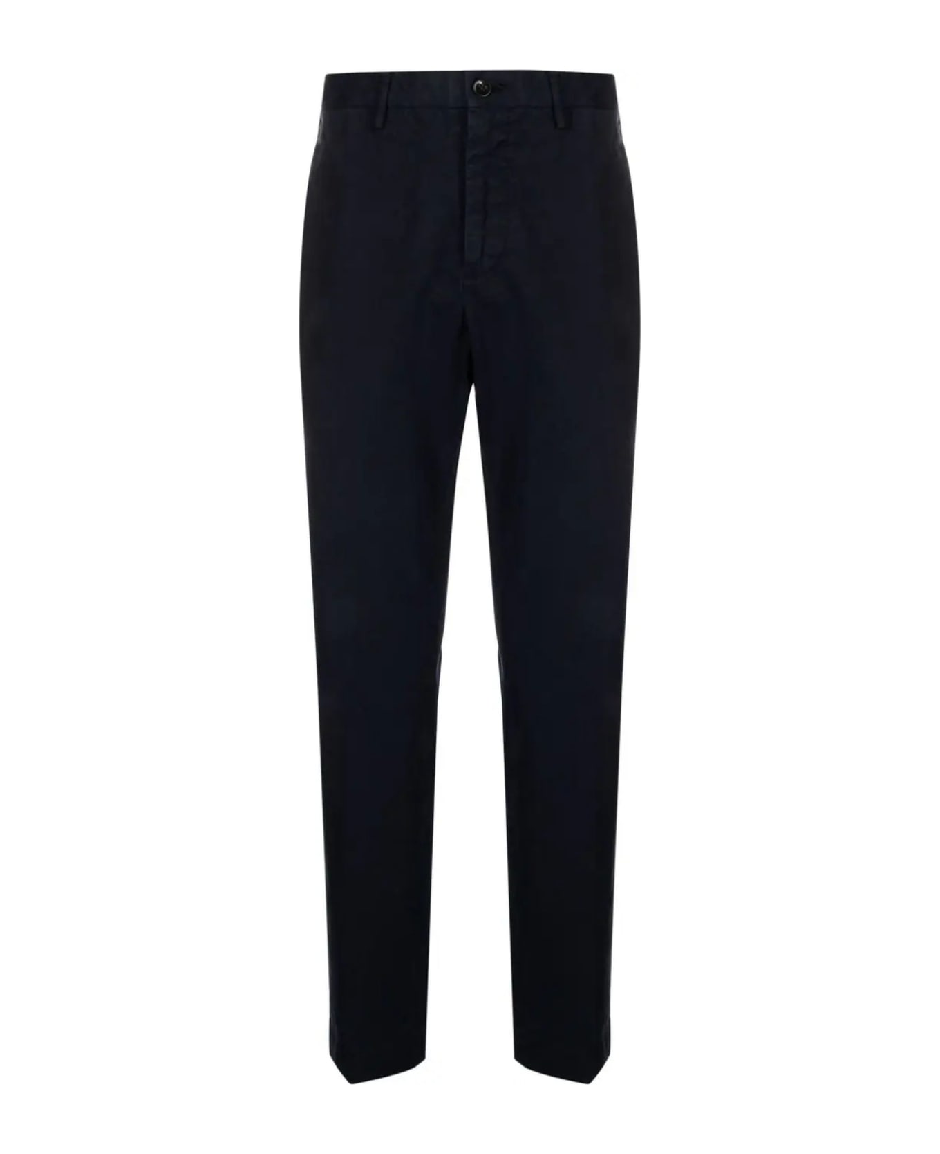 Incotex Navy Blue Stretch-cotton Trousers - Blue ボトムス