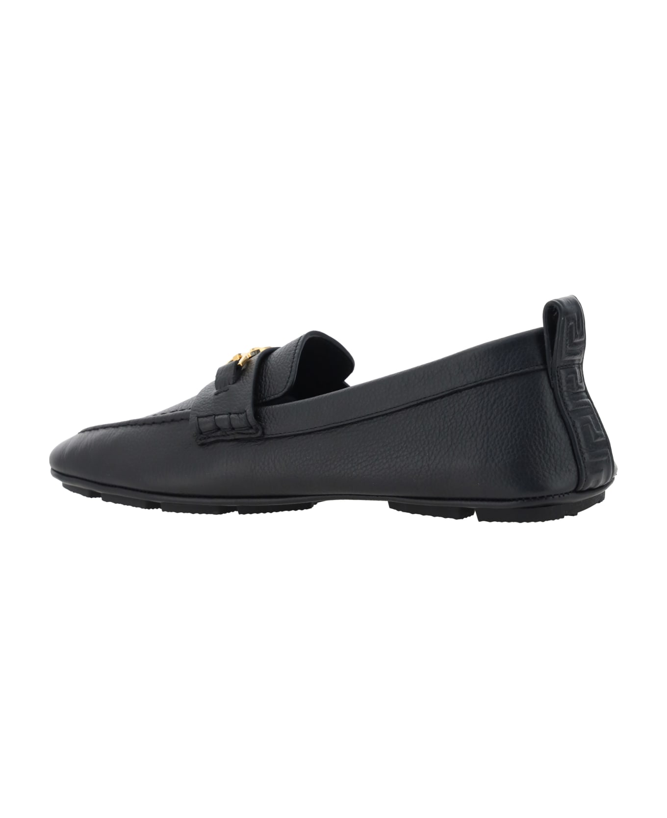 Versace Driver Loafers - Black-versace Gold