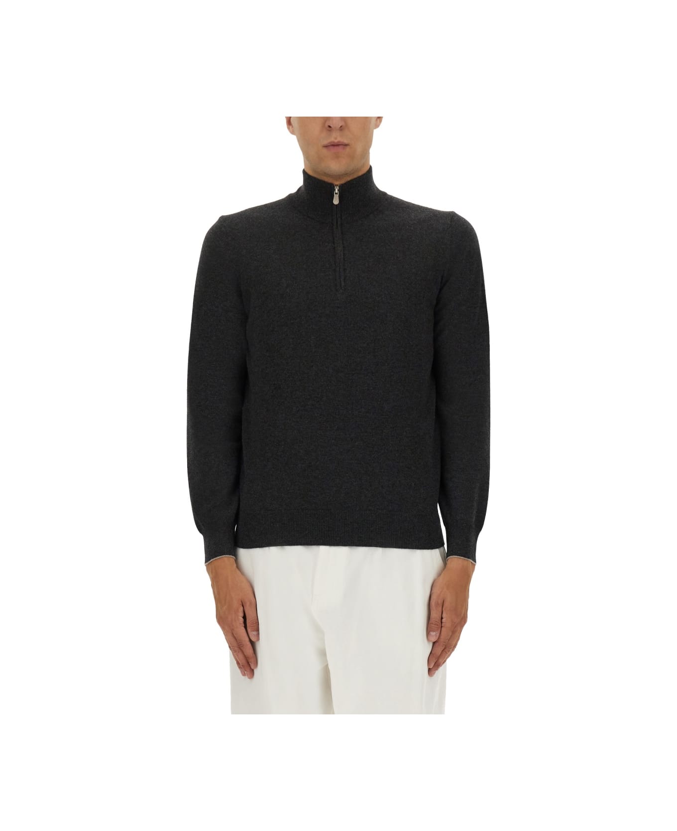 Brunello Cucinelli Cashmere Turtleneck Sweater - GREY