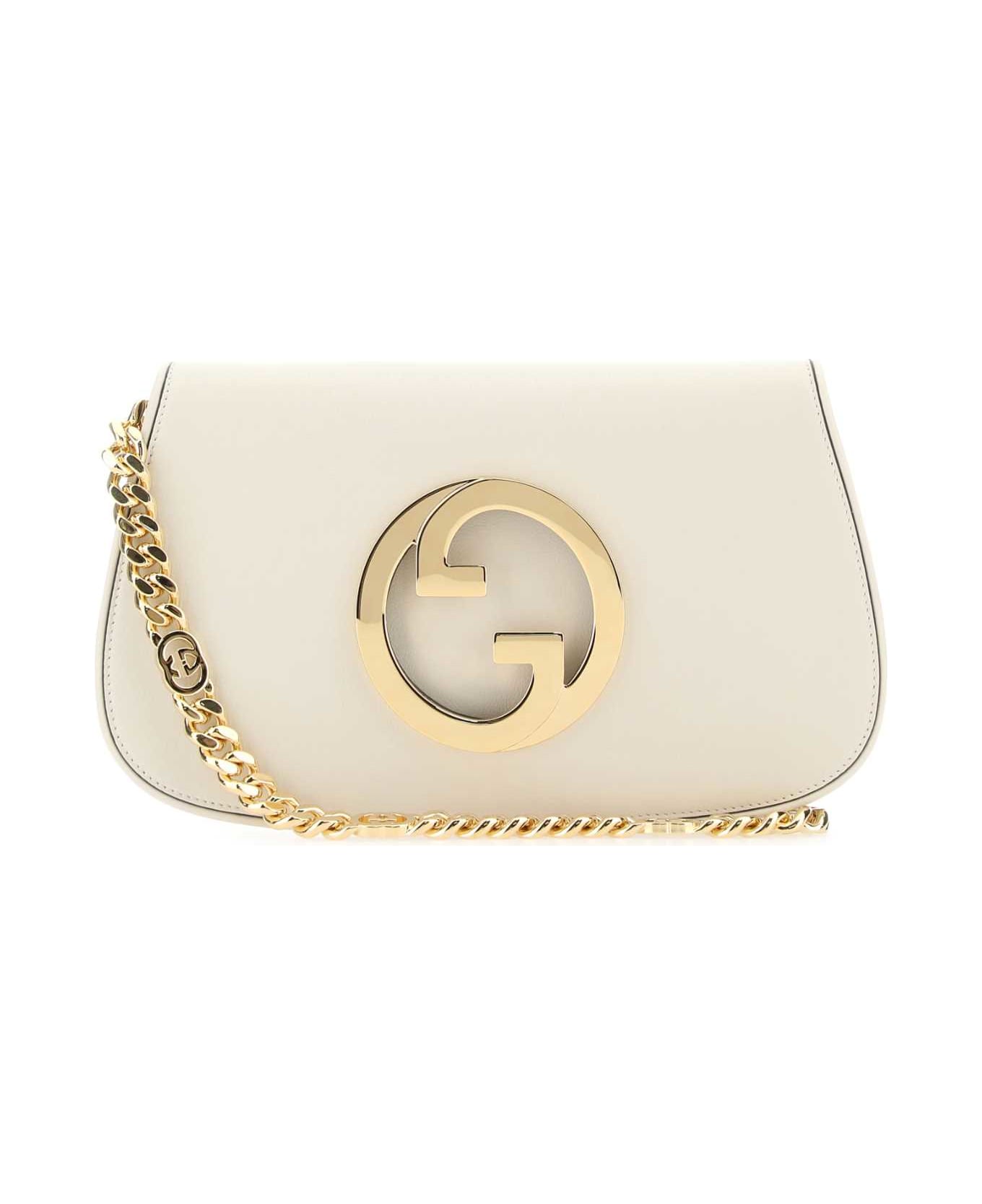 Gucci White Leather Gucci Blondie Shoulder Bag - White