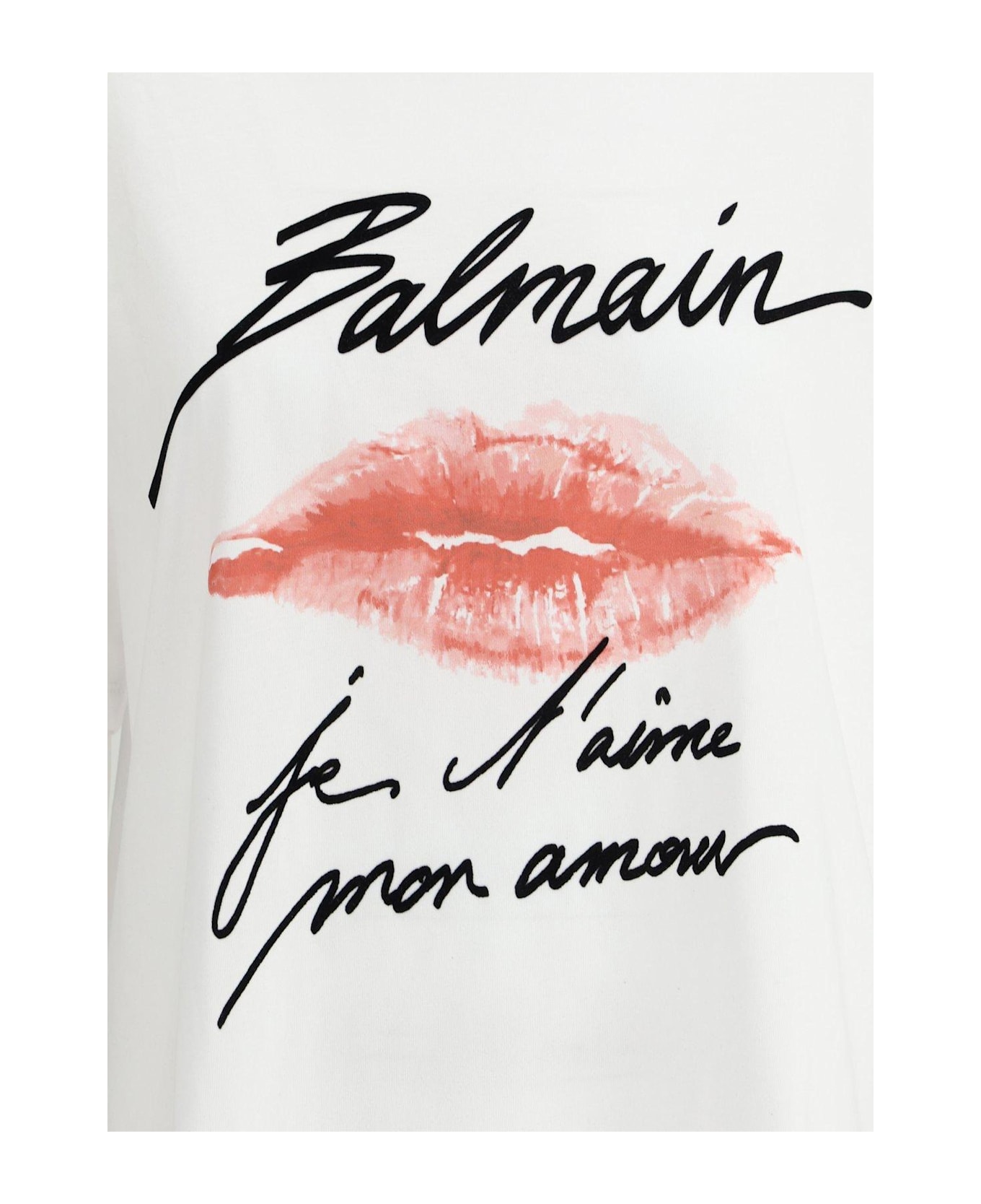 Balmain Kiss T-shirt - Blanc/noir/rouge