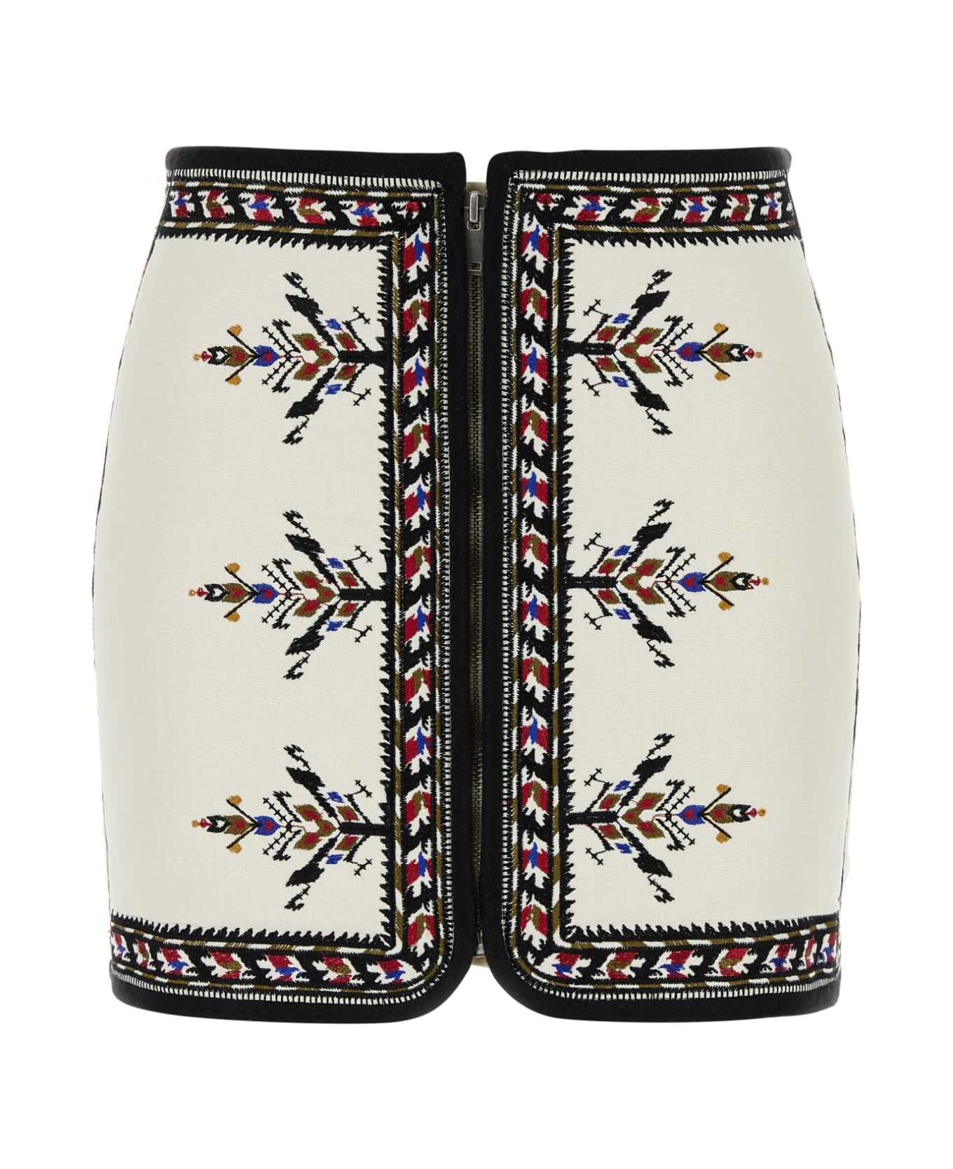 Marant Étoile White Viscose Blend Zeria Mini Skirt - ECRU