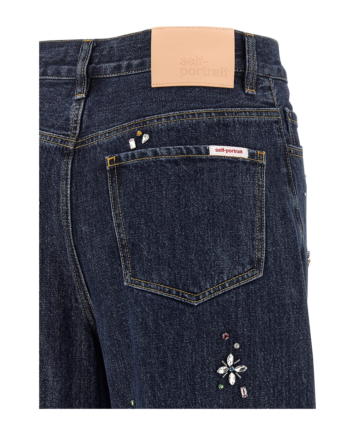 self-portrait 'barrel Leg' Jeans - Blue