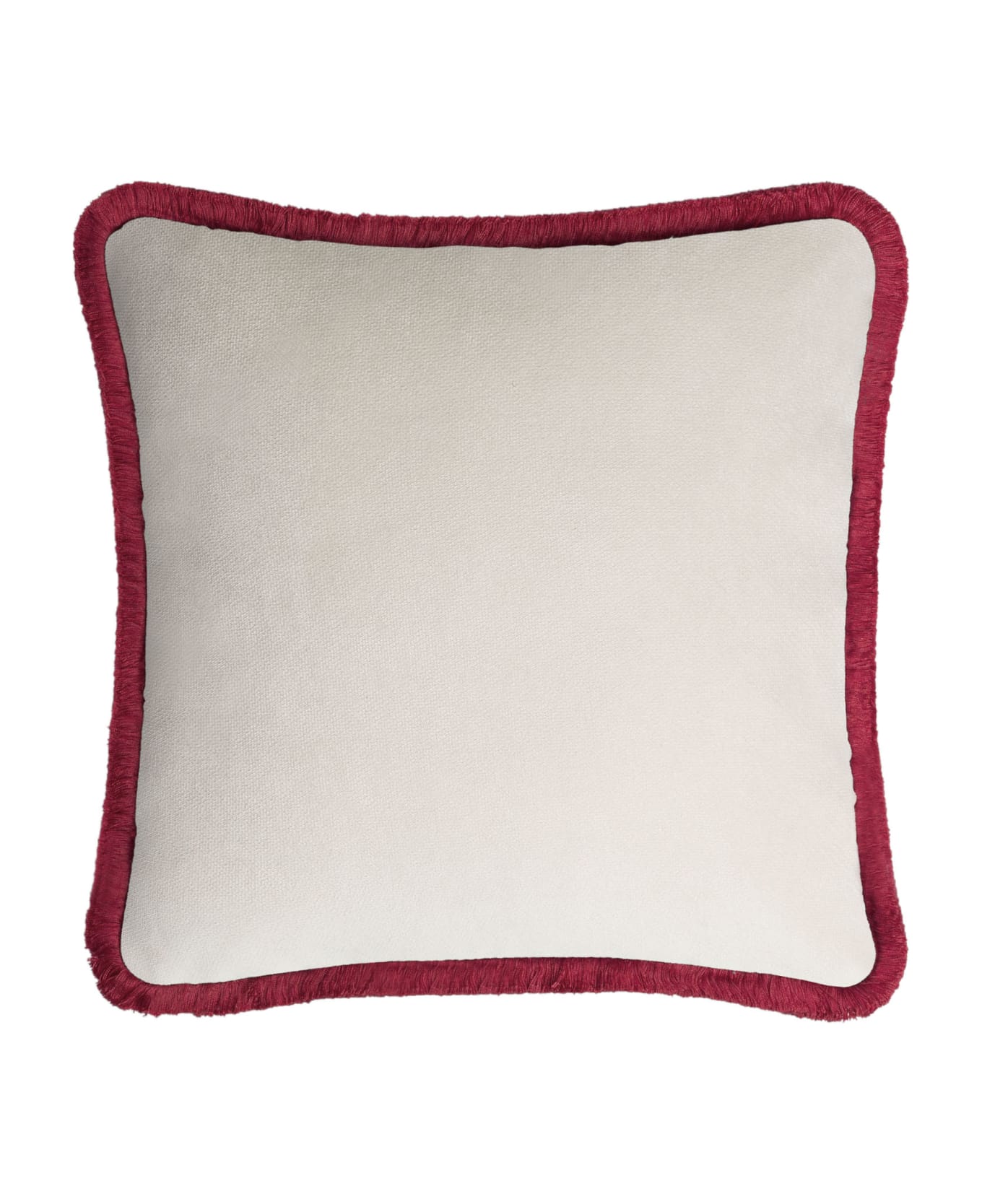 Lo Decor Happy Velvet Pillow - white/red