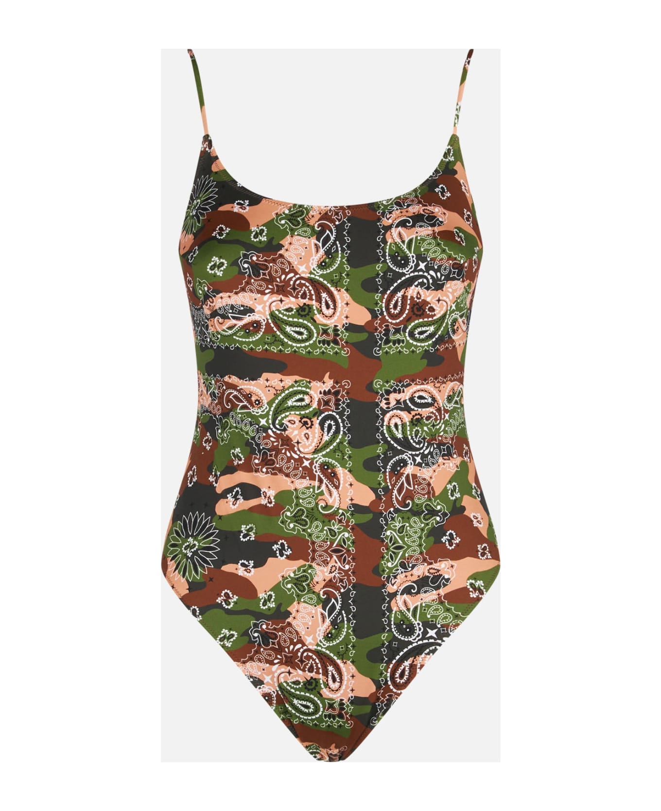 MC2 Saint Barth Mimetic Bandanna Print One Piece Swimsuit - GREY