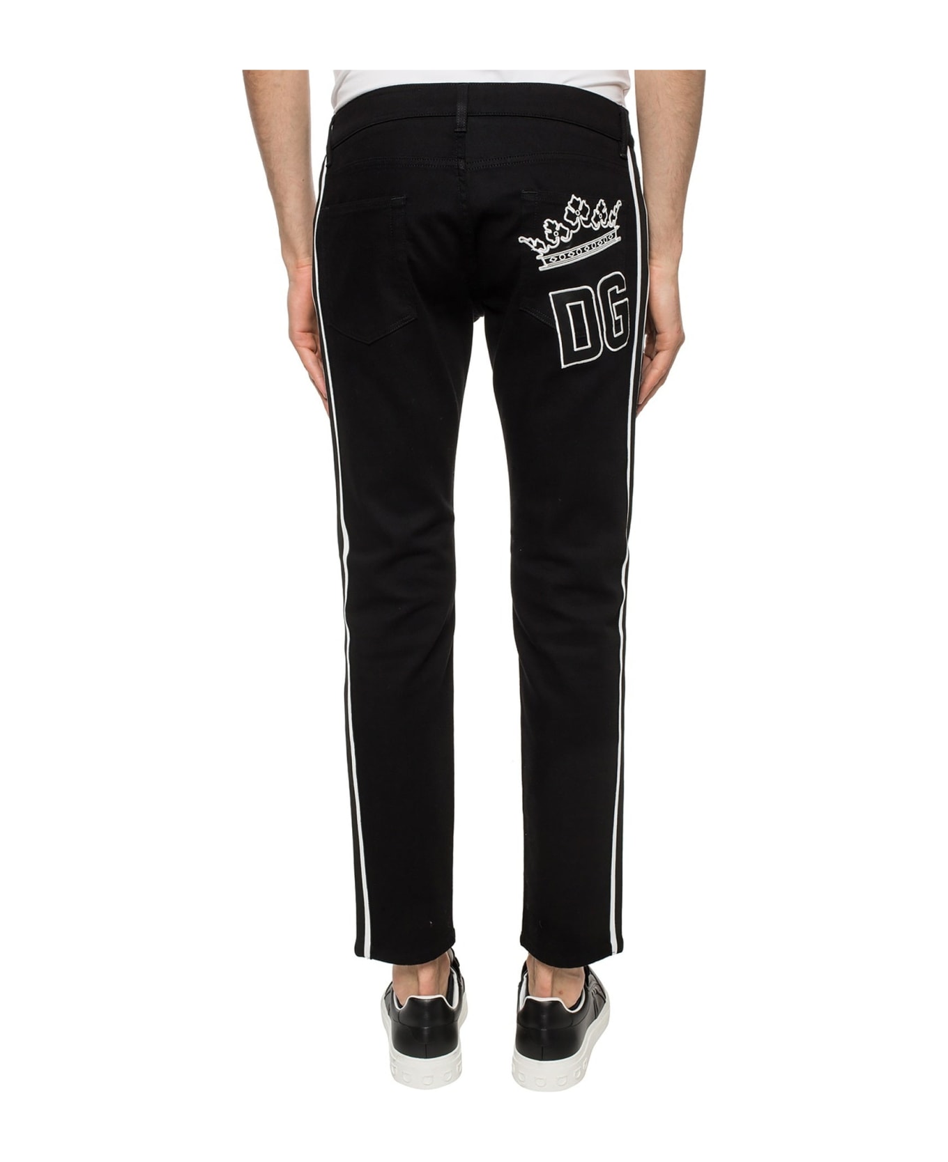 Dolce & Gabbana Side Stripe Jeans - Black ボトムス