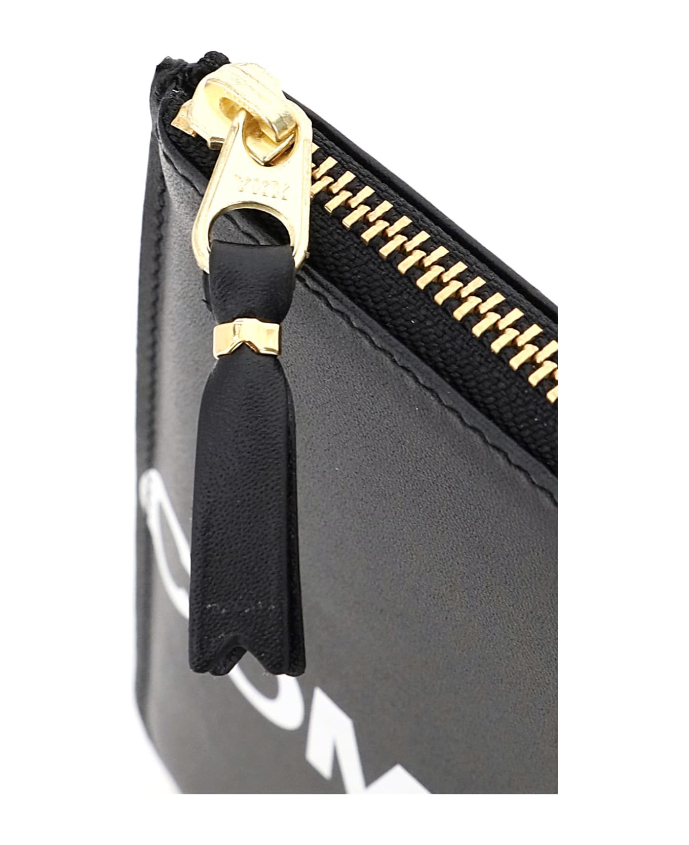 Comme des Garçons Wallet Leather Pouch With Logo - Black