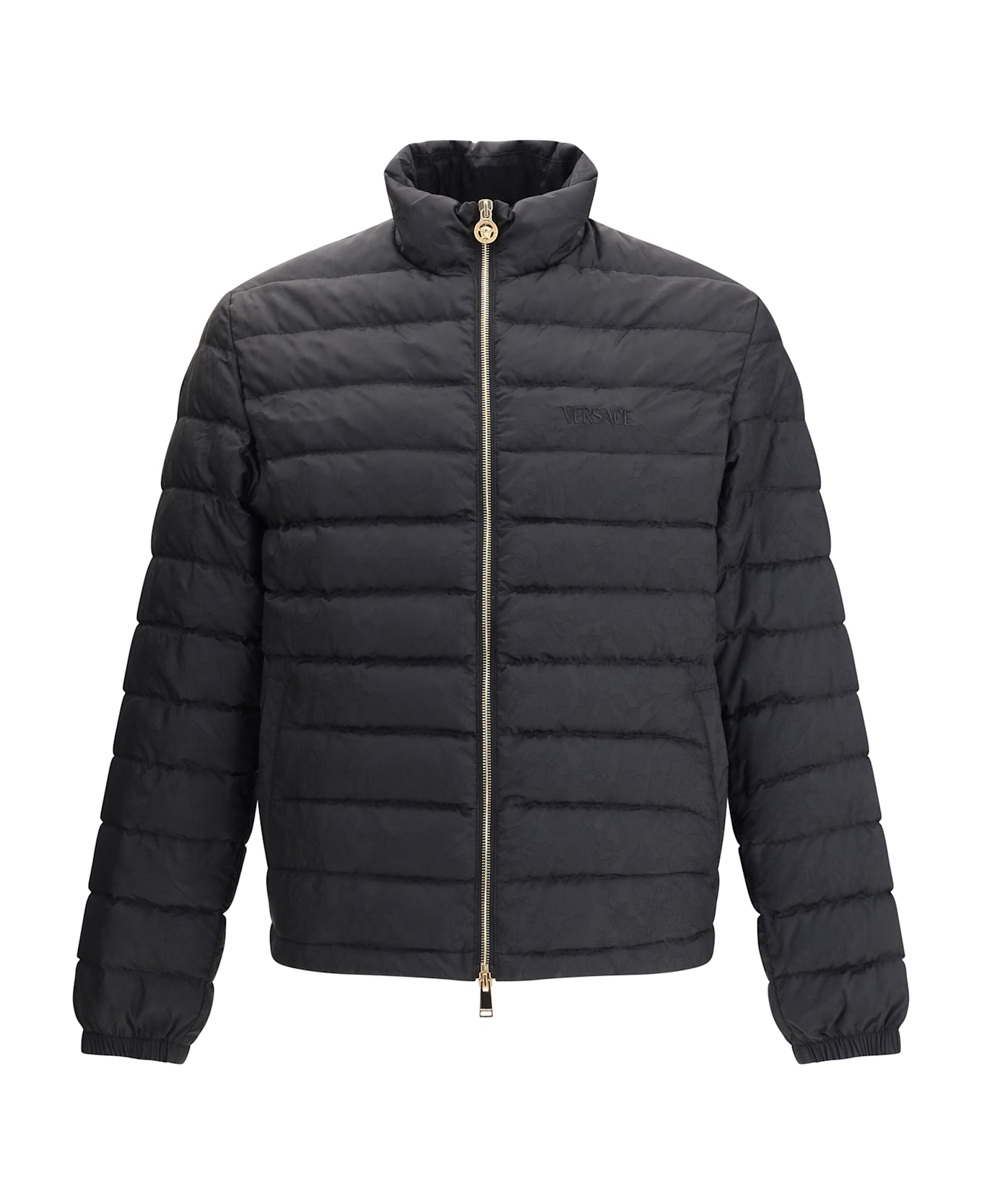 Versace Logoed Down Jacket - BLACK ダウンジャケット