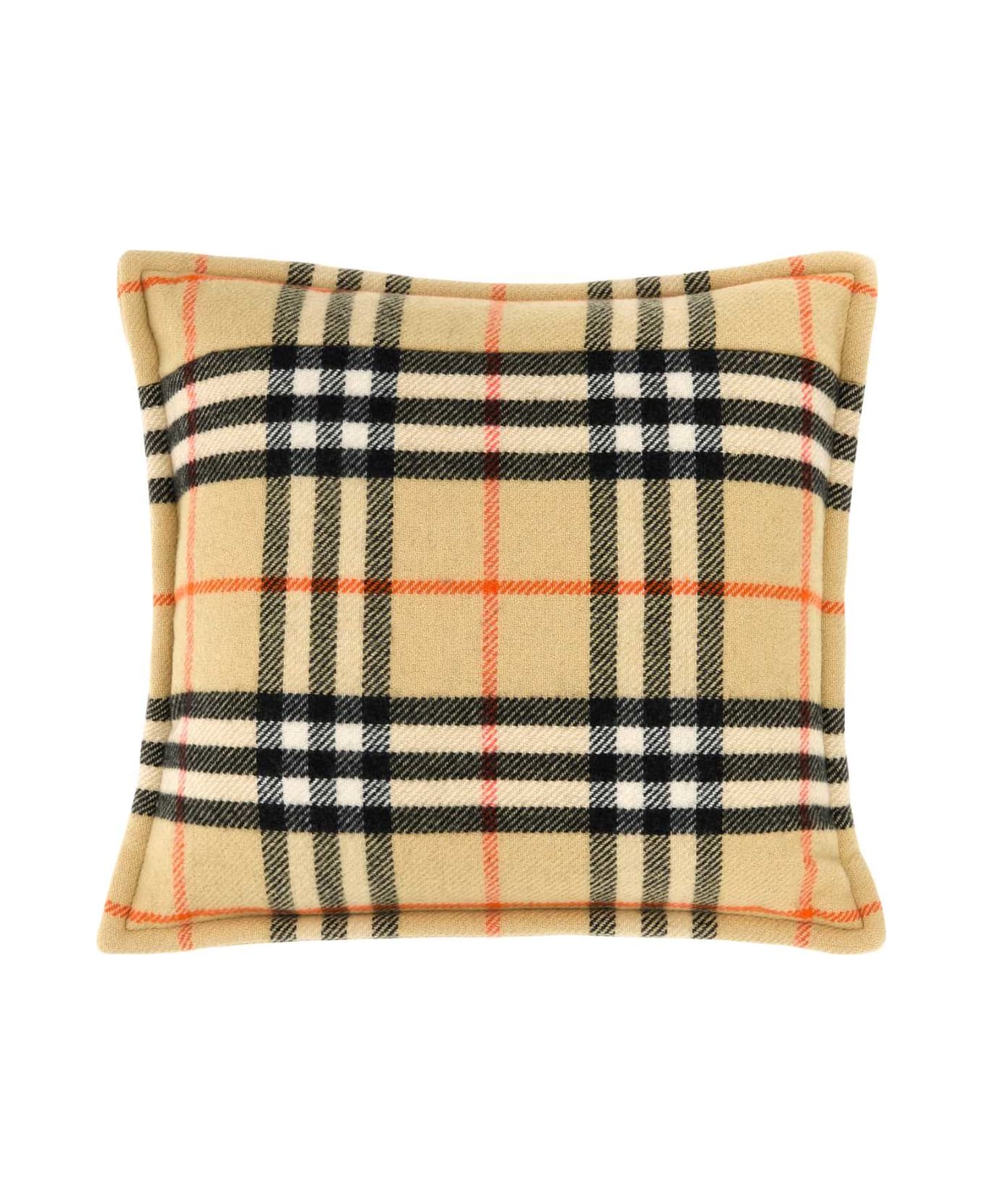 Burberry Embroidered Wool Blend Pillow - SAND