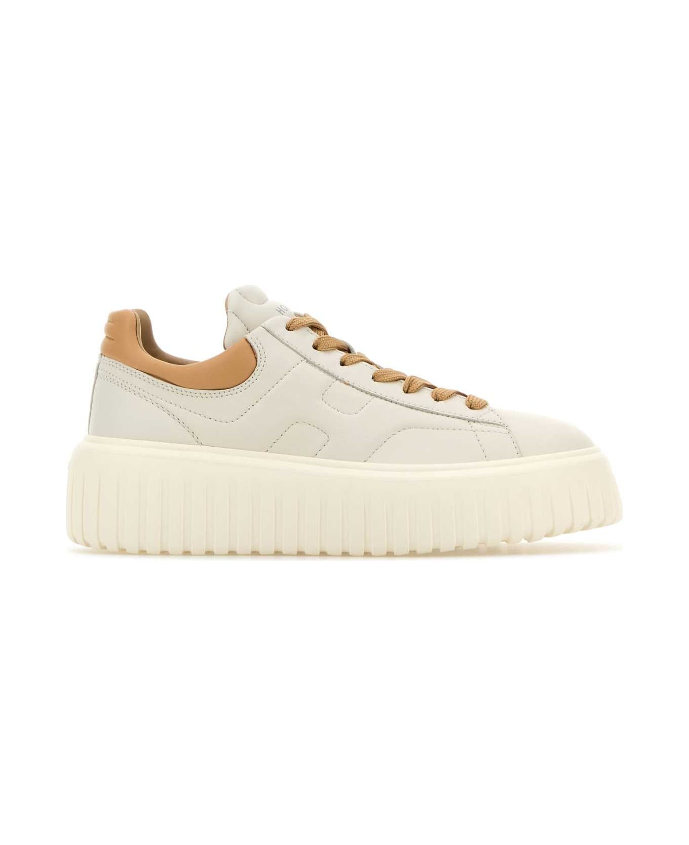 Hogan White Nappa Leather H-stripes Sneakers - 0CA9