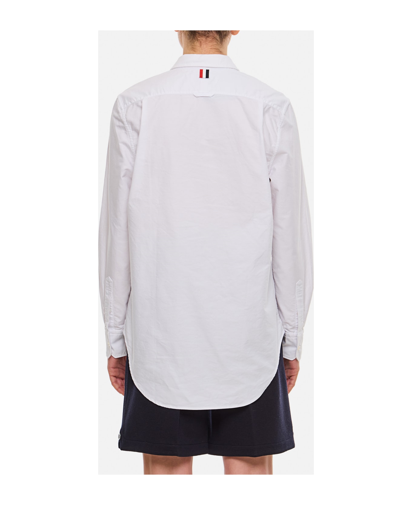 Thom Browne Lapel Collar Cotton Shirt - White