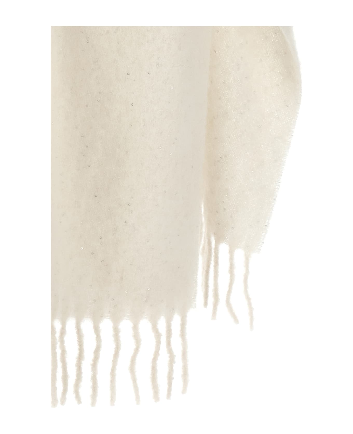 Peserico Bouclé Yarn Cape - White