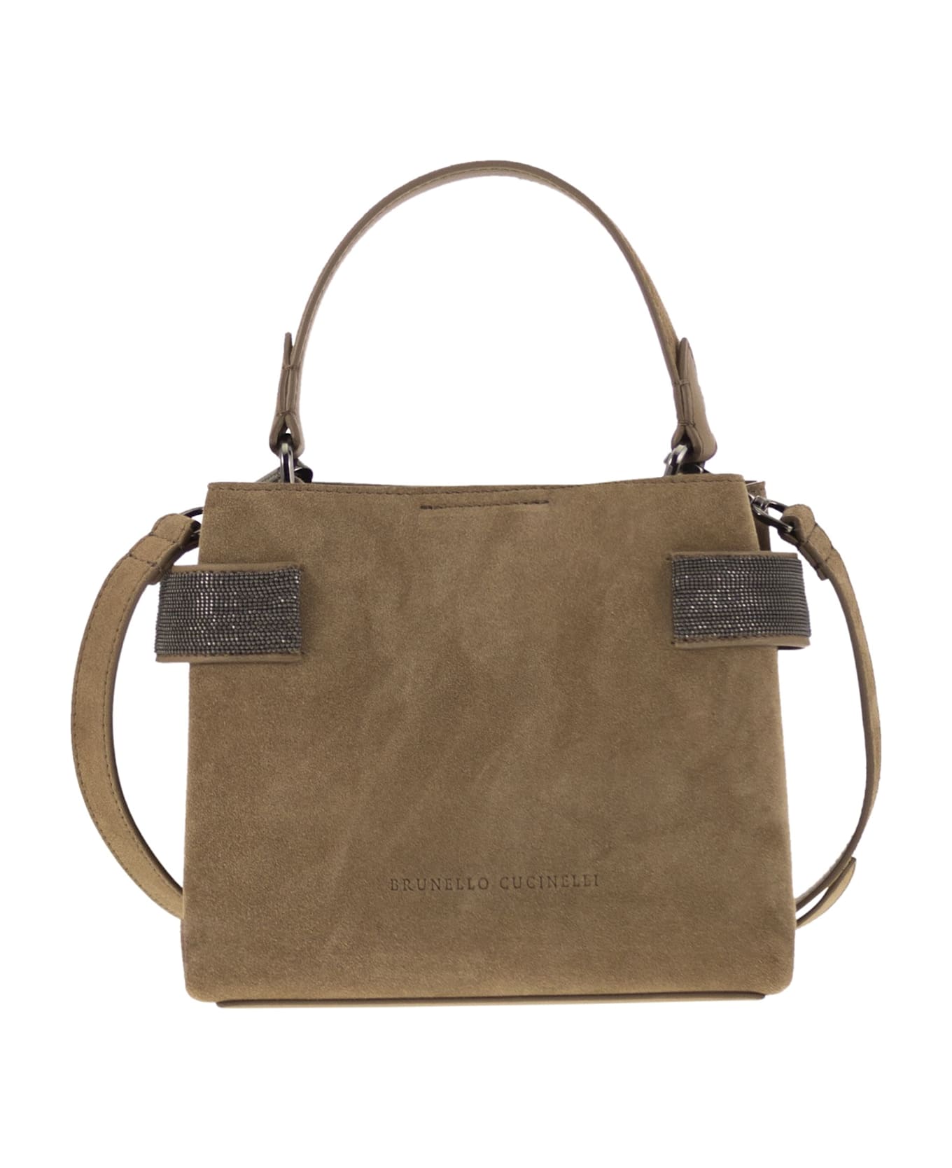 Brunello Cucinelli Essence Precious Bands Small Top-handle Bag - Hazelnut