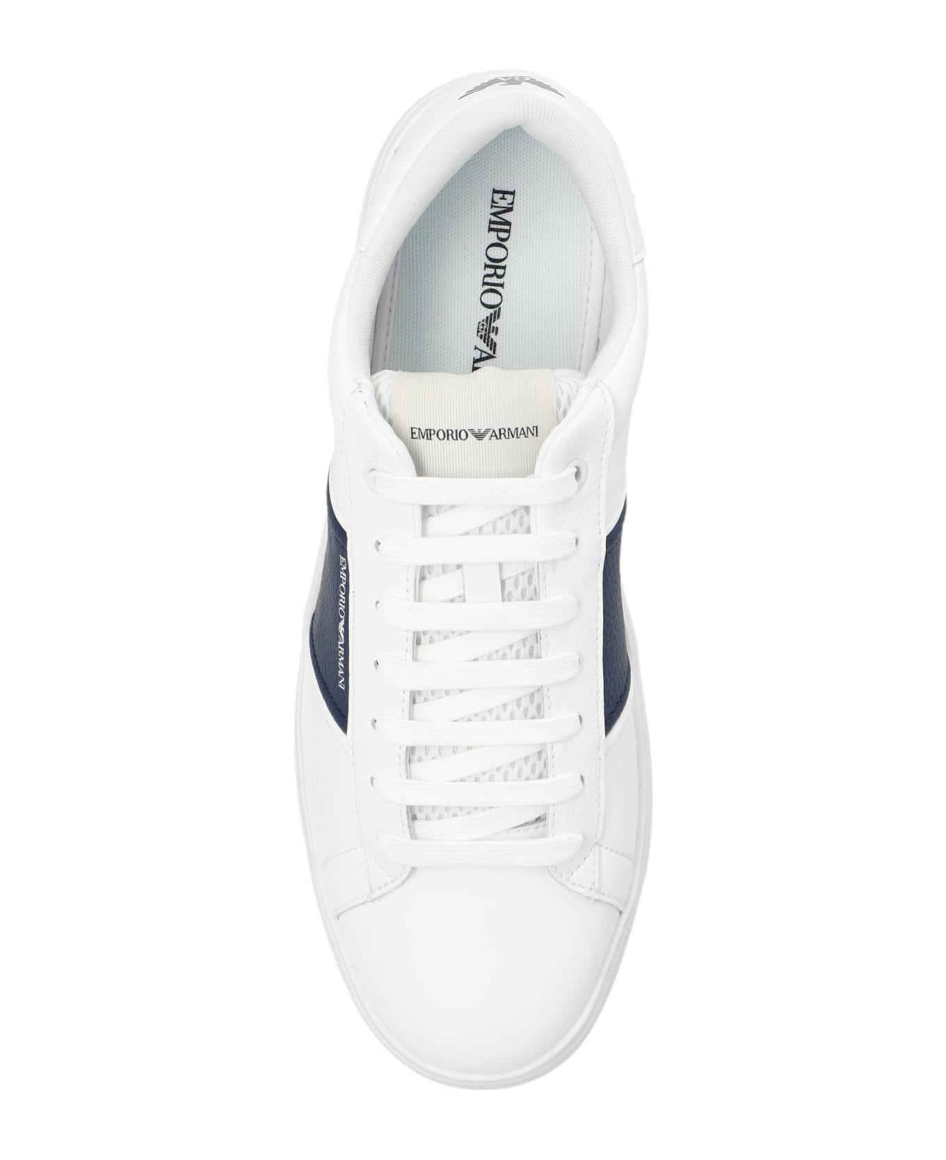 Emporio Armani Sneakers With Logo - Bianco