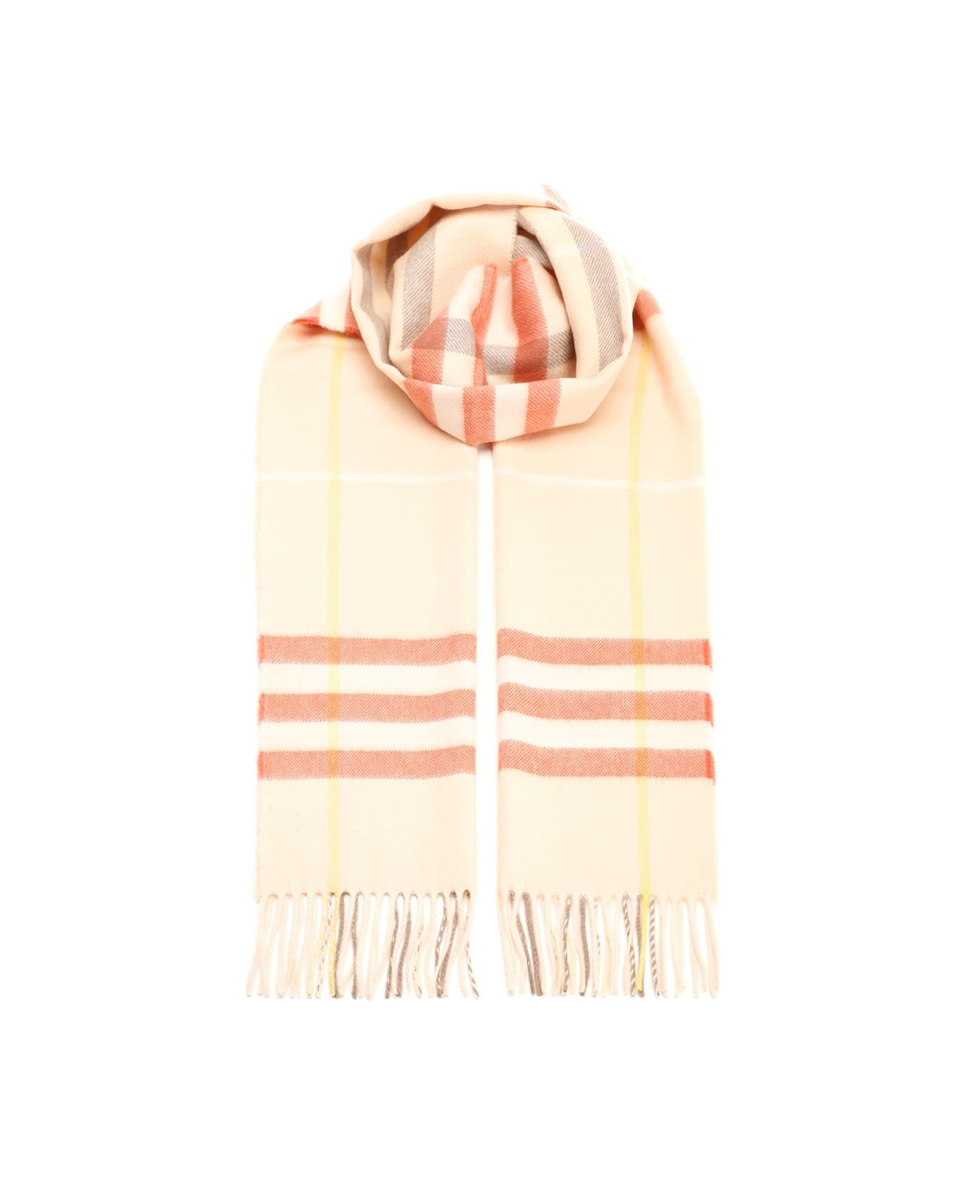 Burberry 
giant Check
 Cashmere Scarf - TEACUP