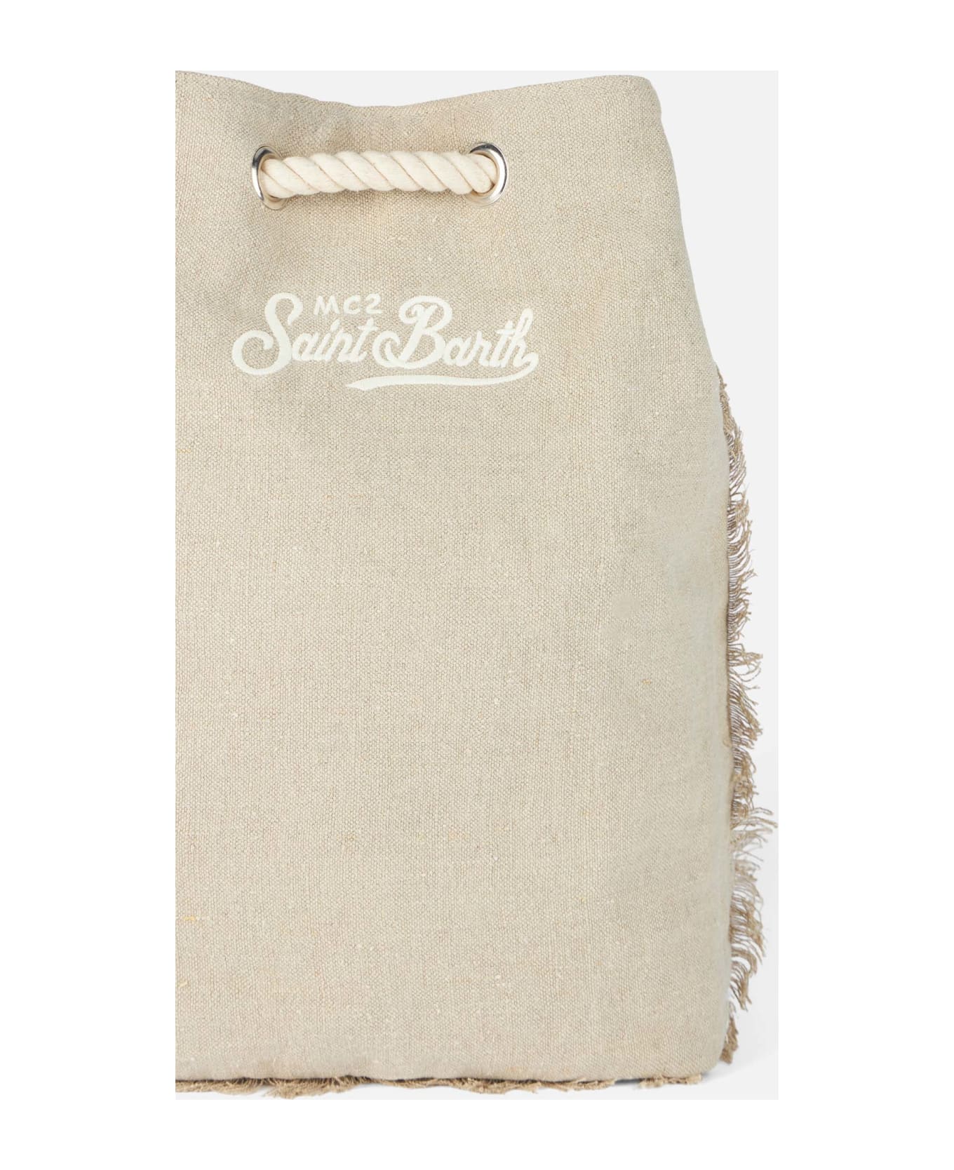MC2 Saint Barth Beige Boat Linen Backpack - BEIGE