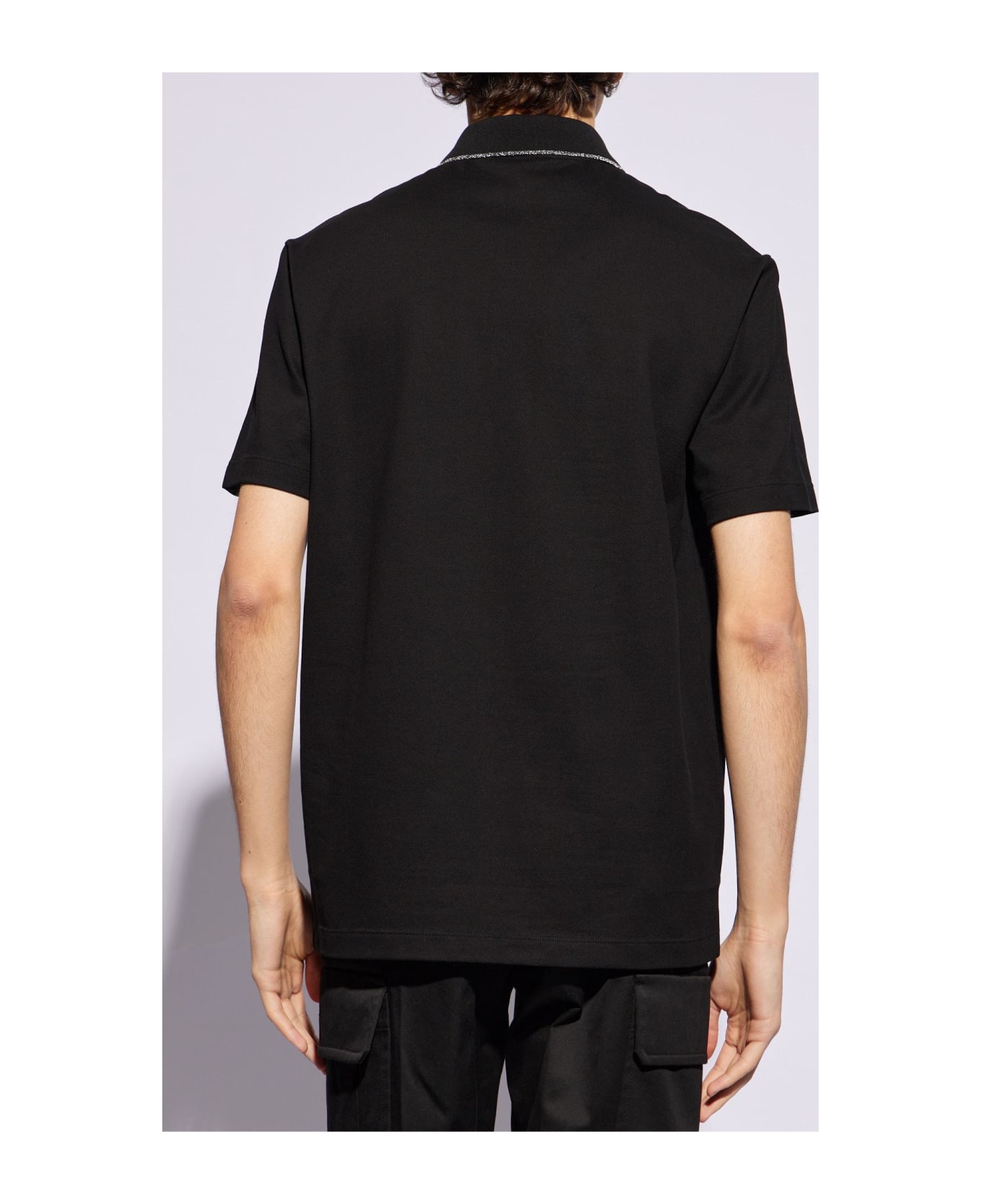 Versace Embroidered Polo Shirt - BLACK シャツ