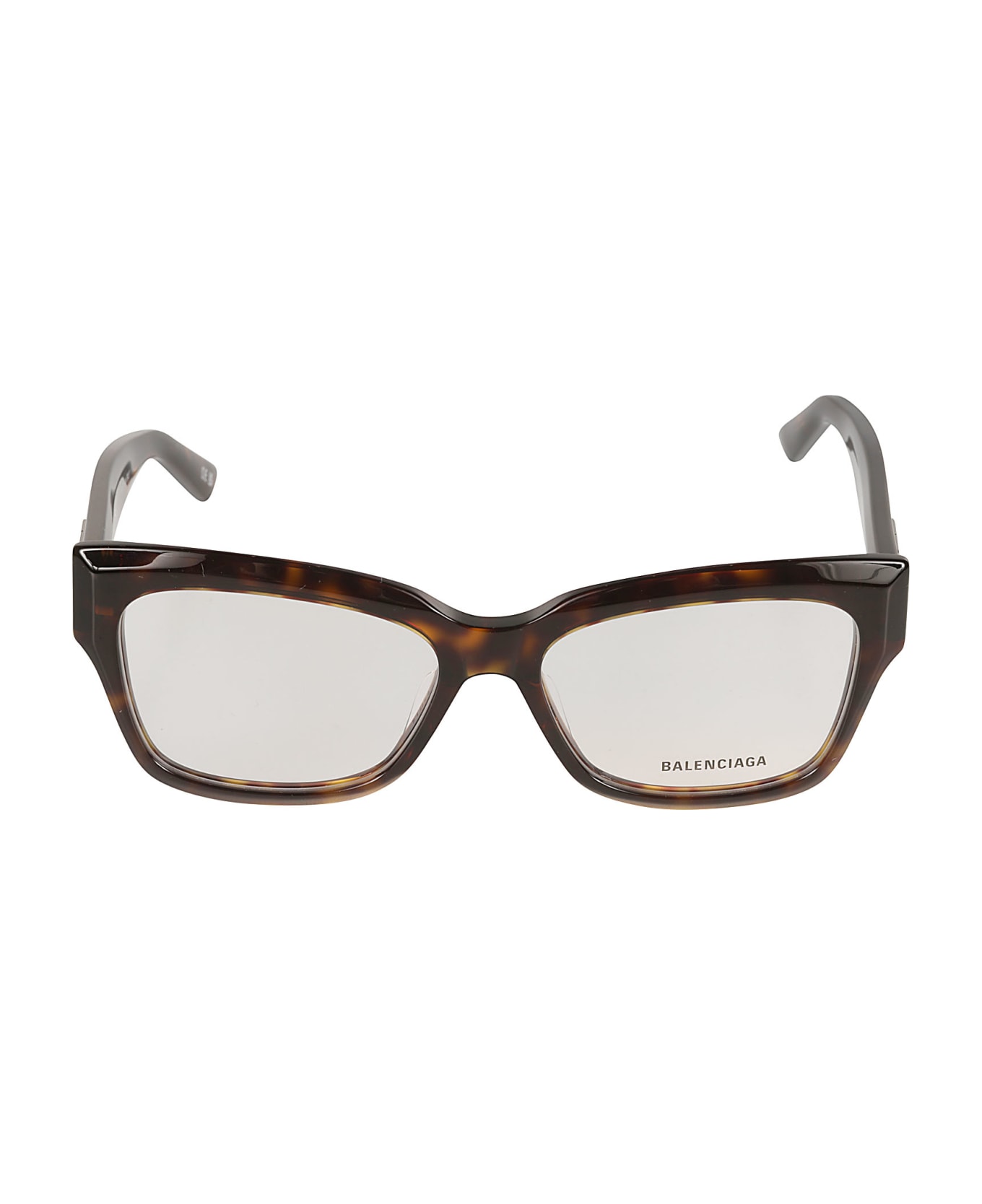Balenciaga Eyewear Flame Effect Square Glasses - Havana/Transparent