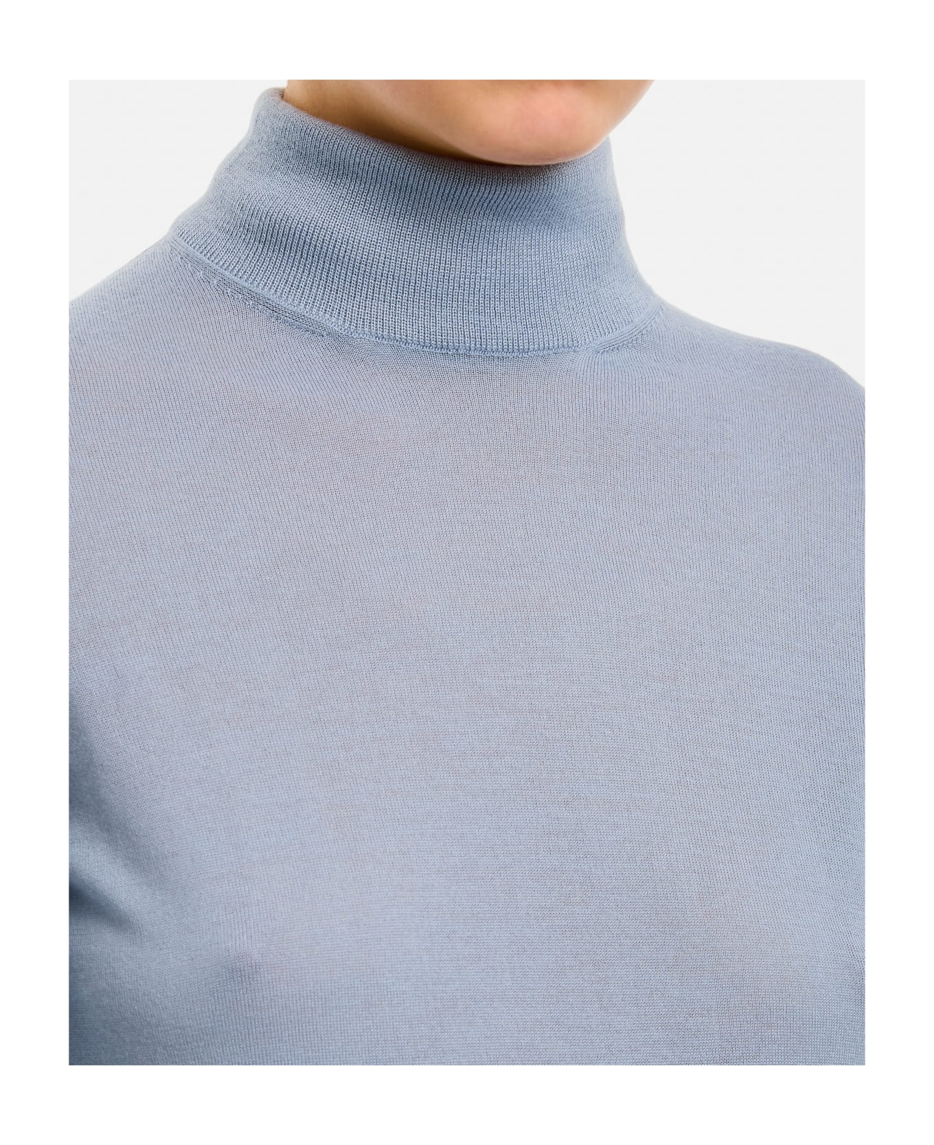 Ralph Lauren Cashmere Turtleneck Sweater - Clear Blue