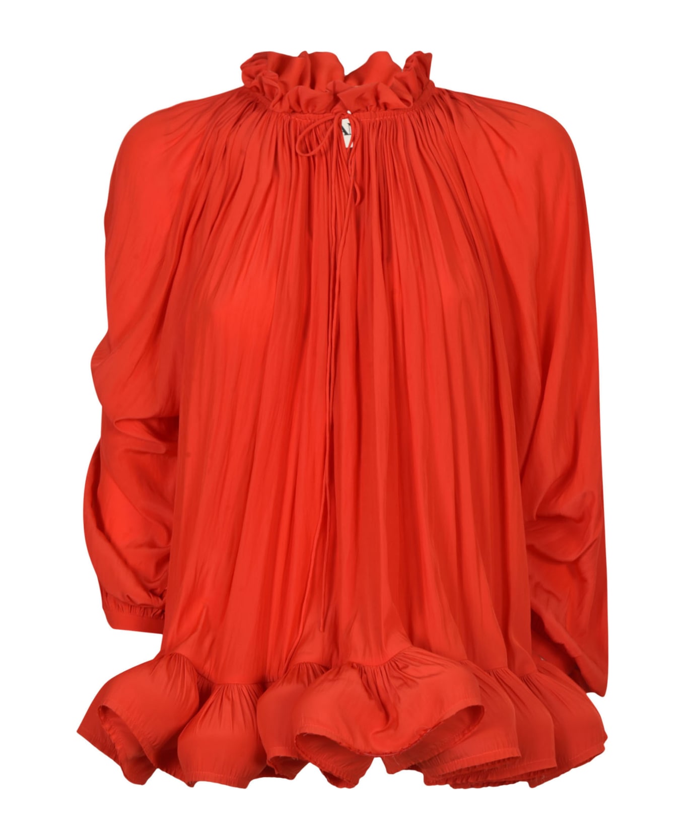 Lanvin Ruffle Detail Long-sleeved Top - Poppy Red