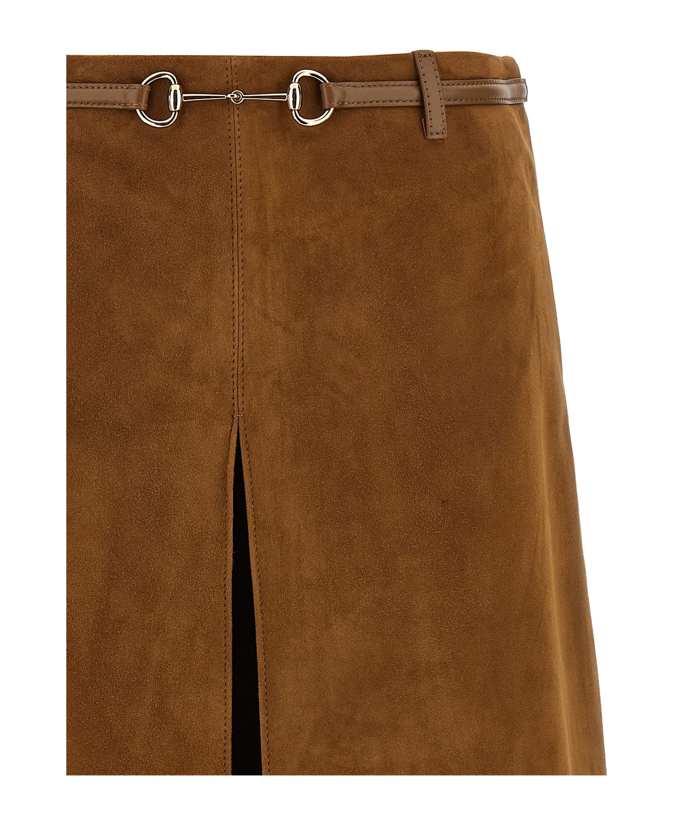 Gucci Suede Skirt Horsebit - Brown