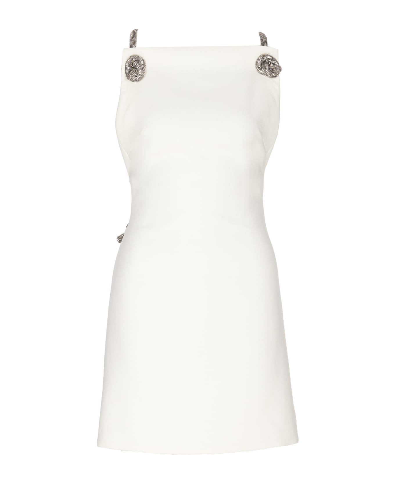 Versace Jeweled Mini Dress - Optical White