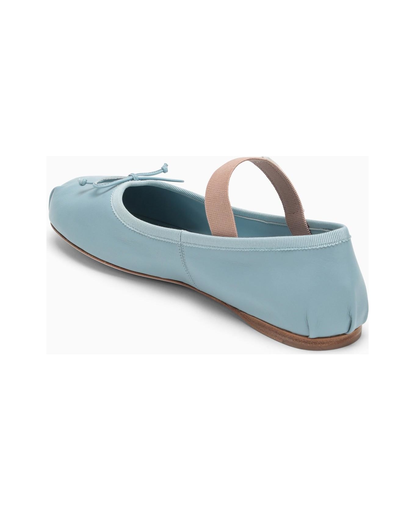 Miu Miu Blue Satin Ballerina - Cielo