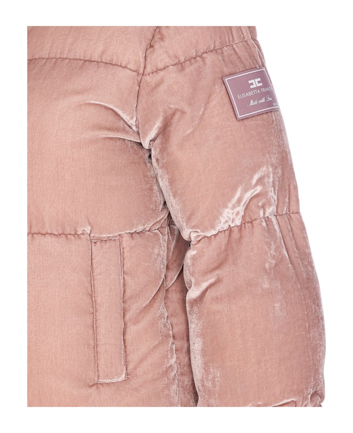 Elisabetta Franchi Velvet Down Jacket - Pink
