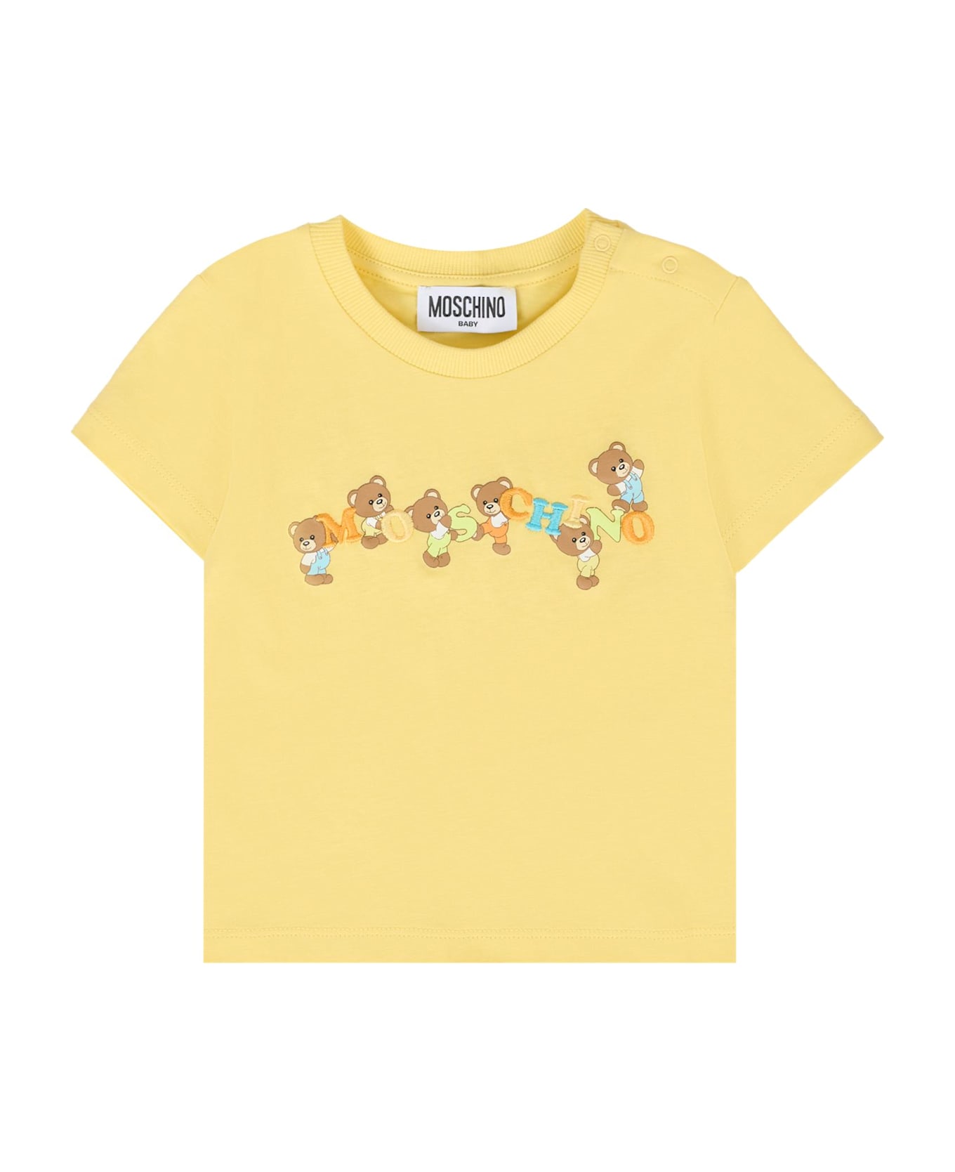Moschino Yellow T-shirt For Babykids With Teddy Bear - Yellow