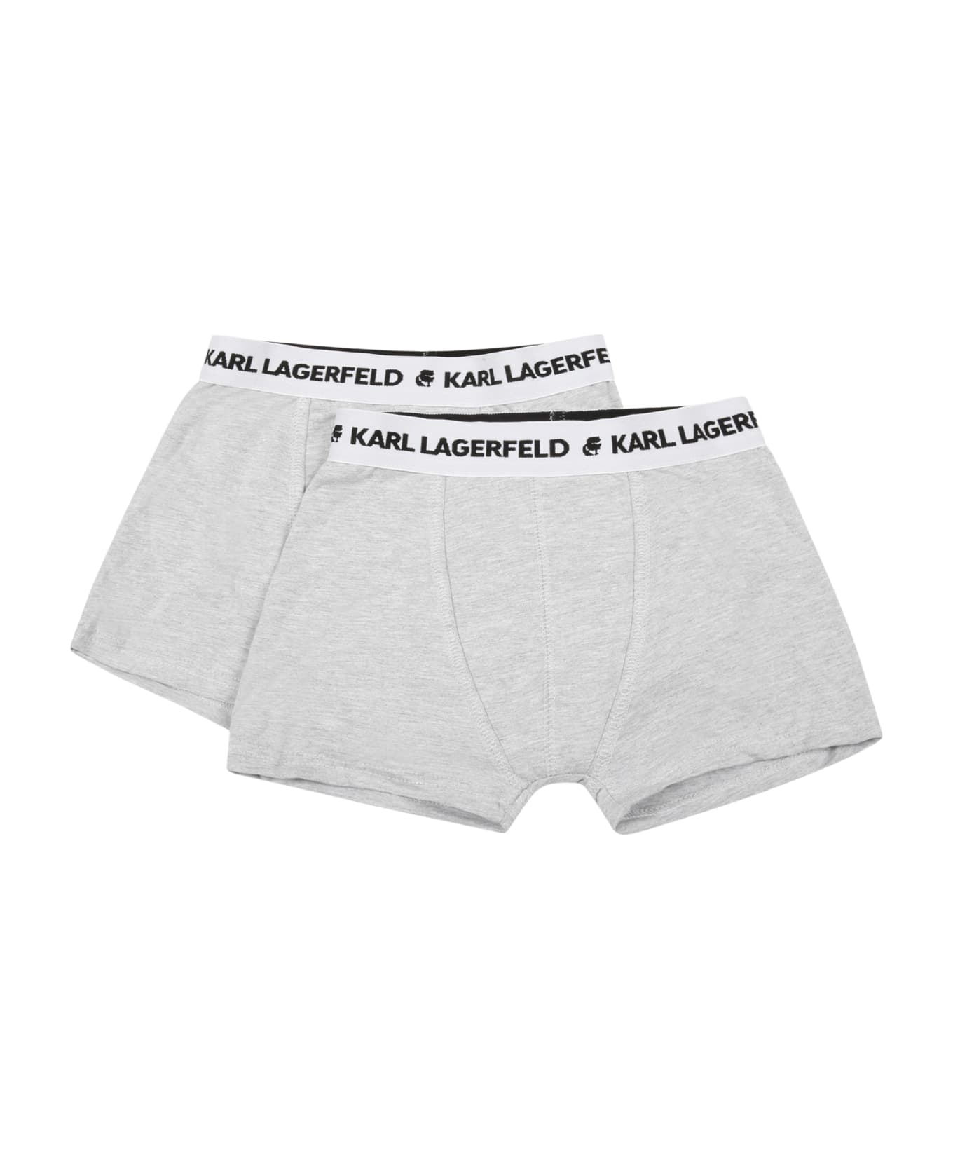 Karl Lagerfeld Kids Gray Set For Boy With Black Logo - Grey アンダーウェア