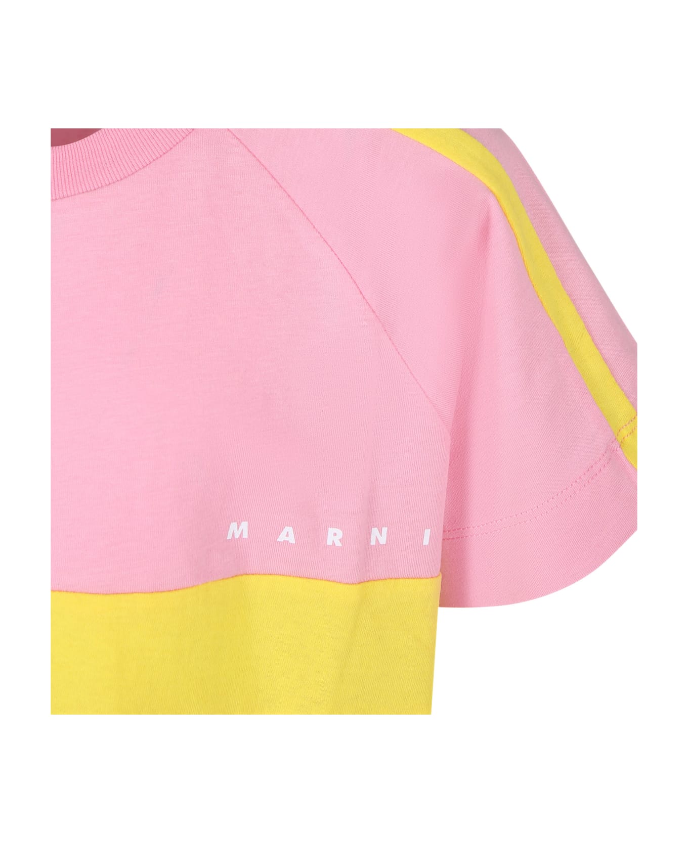 Marni Pink Dress For Girl With Logo - Pink
