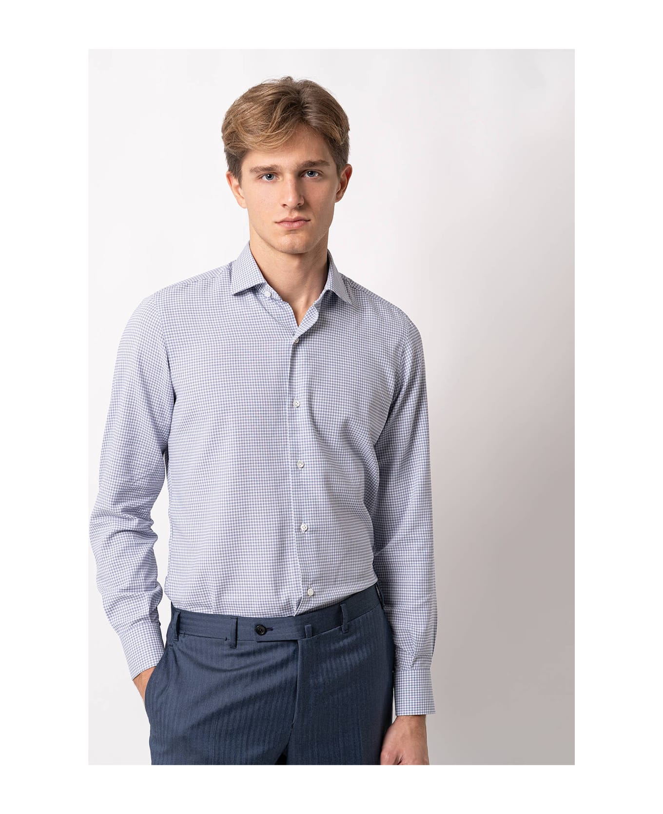 Larusmiani Handmade Shirt Mayfair Shirt - LightBlue