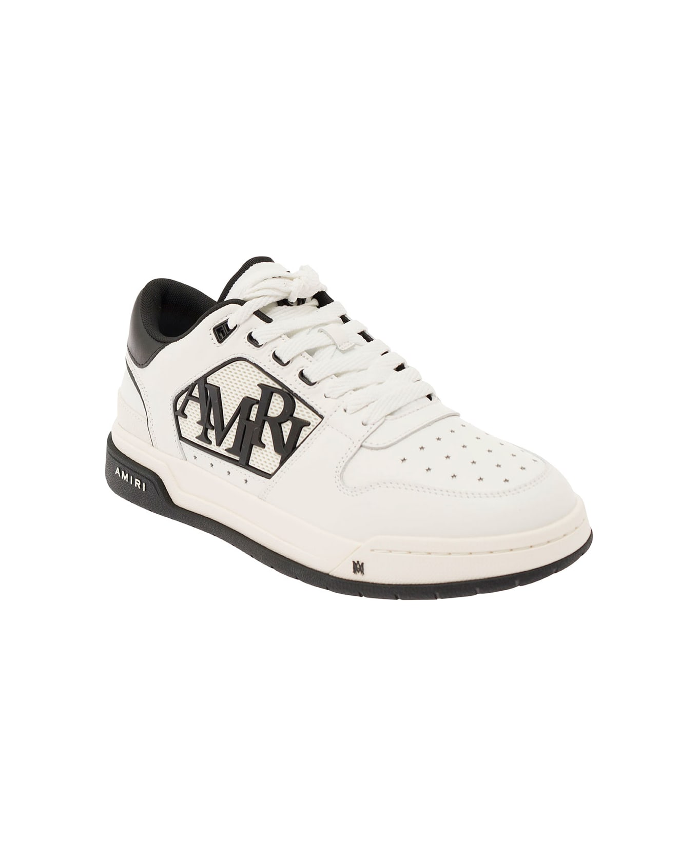 AMIRI White Low Top Sneakers With Contrasting Logo Lettering In Cotton Man - White