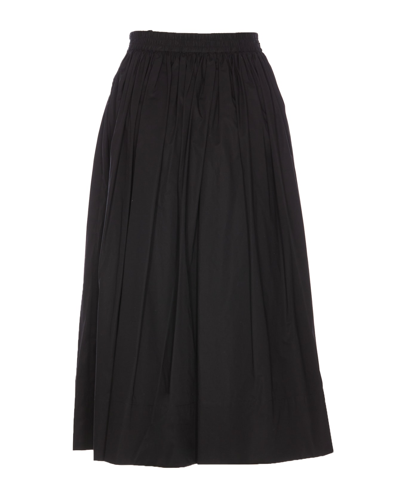 TwinSet Popeline Oval-t Longuette Skirt - Nero