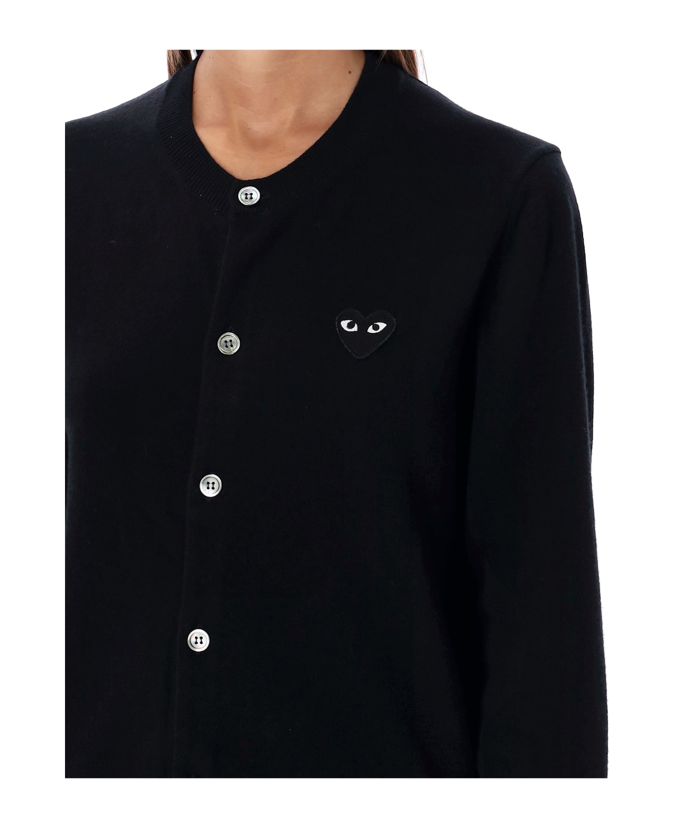 Comme des Garçons Play Cardigan Black Heart Patch - BLACK