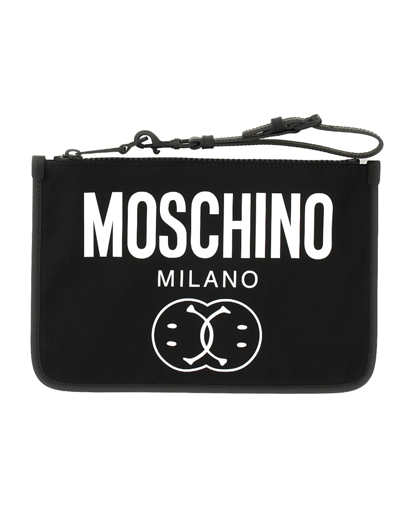 Moschino Clutch With Logo - NERO