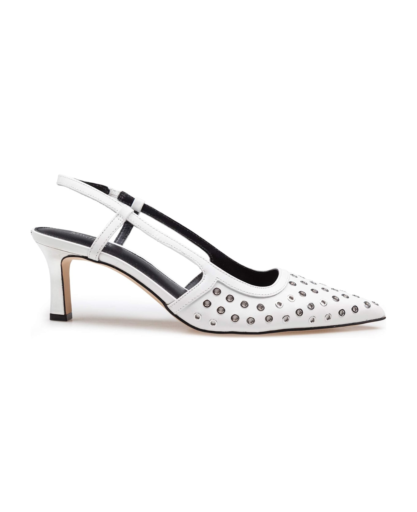 Michael Kors Alora Slingback In White Leather - Optic White